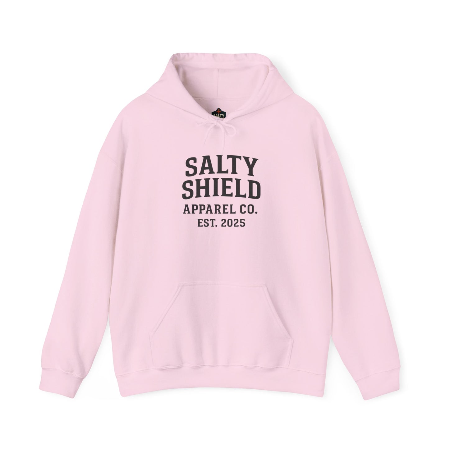 Salty Shield University Hoodie - Cozy Unisex Sweatshirt, Perfect for Casual Days, Gift for Friends, Summer Beach Vibes, Year-Round Comfort
