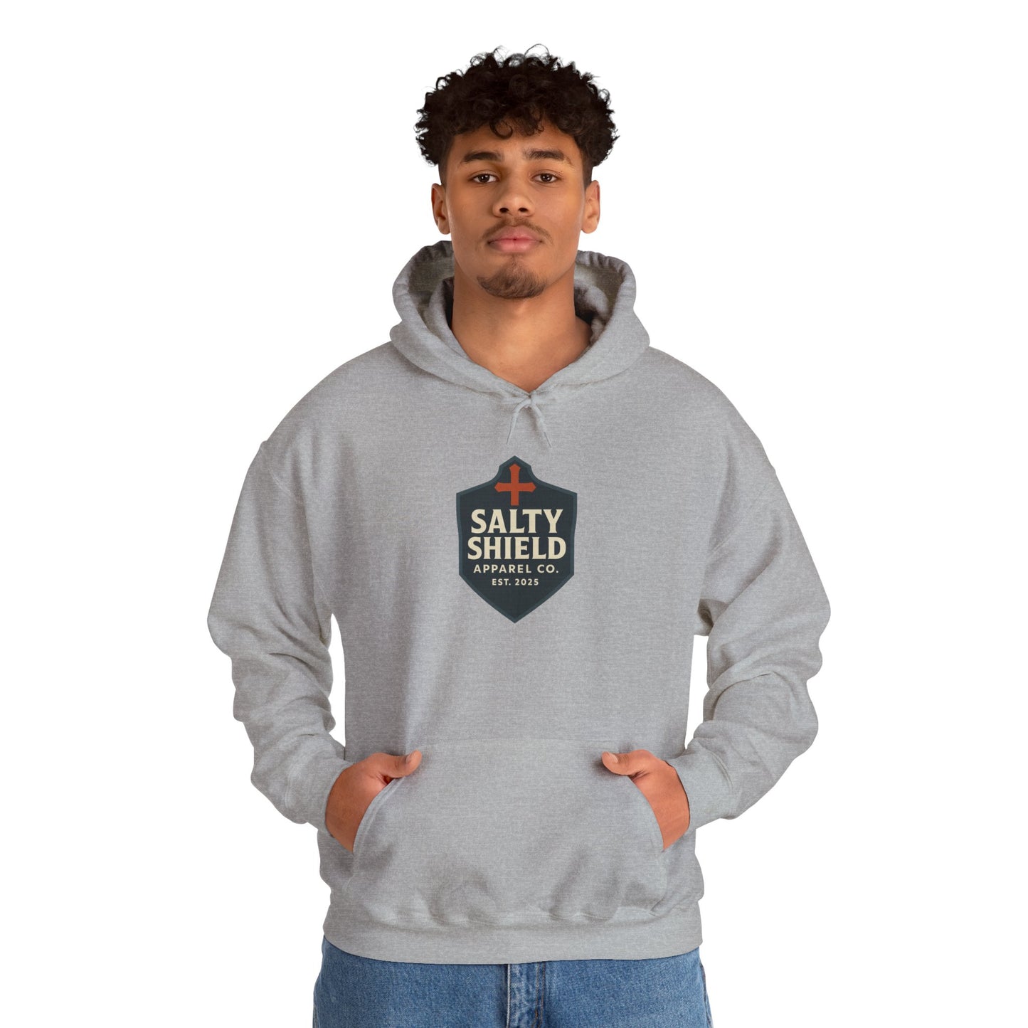 Salty Shield Unisex Hoodie, Casual Pullover, Gift for Him/Her, Cozy Sweatshirt, Everyday Wear, Christian Apparel
