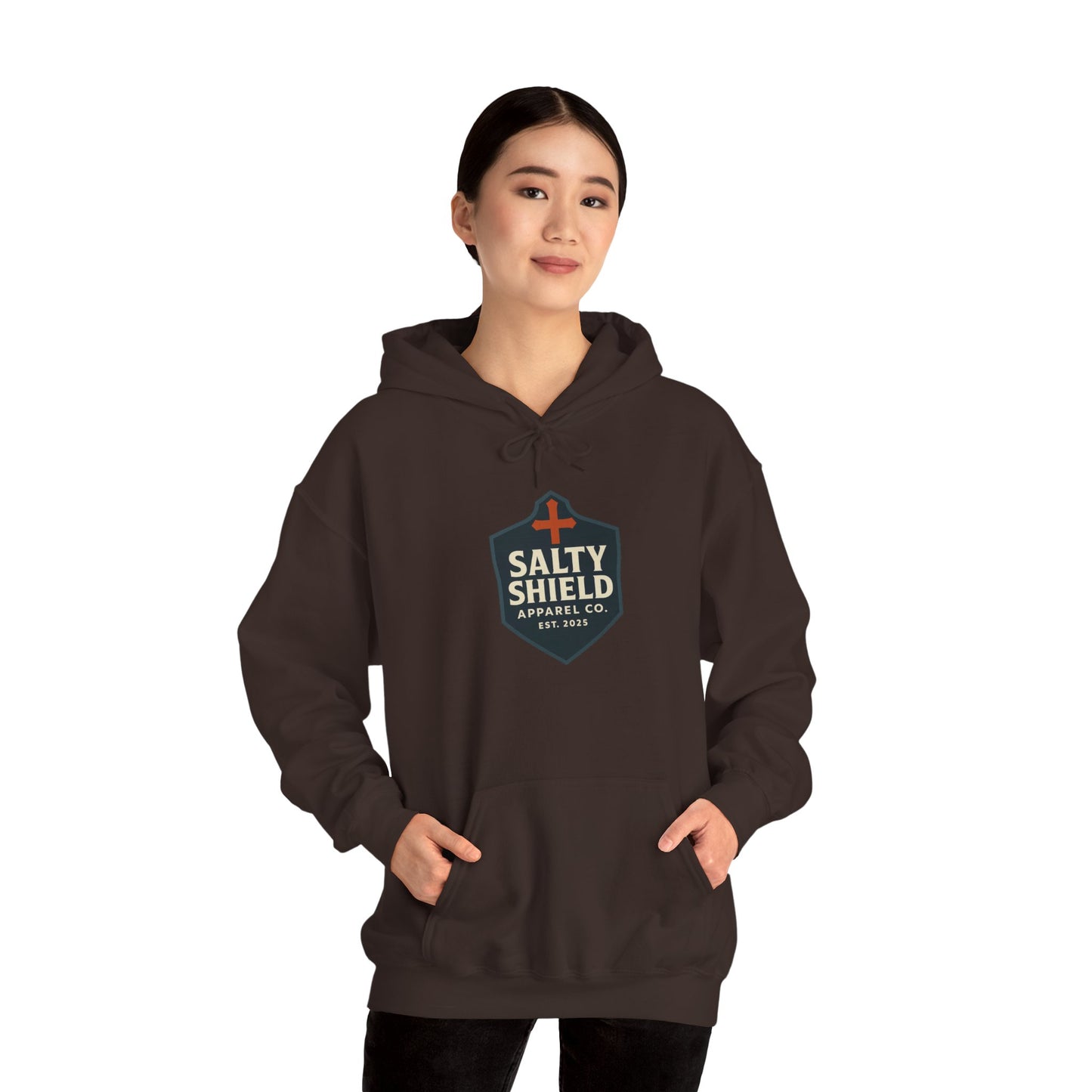 Salty Shield Unisex Hoodie, Casual Pullover, Gift for Him/Her, Cozy Sweatshirt, Everyday Wear, Christian Apparel