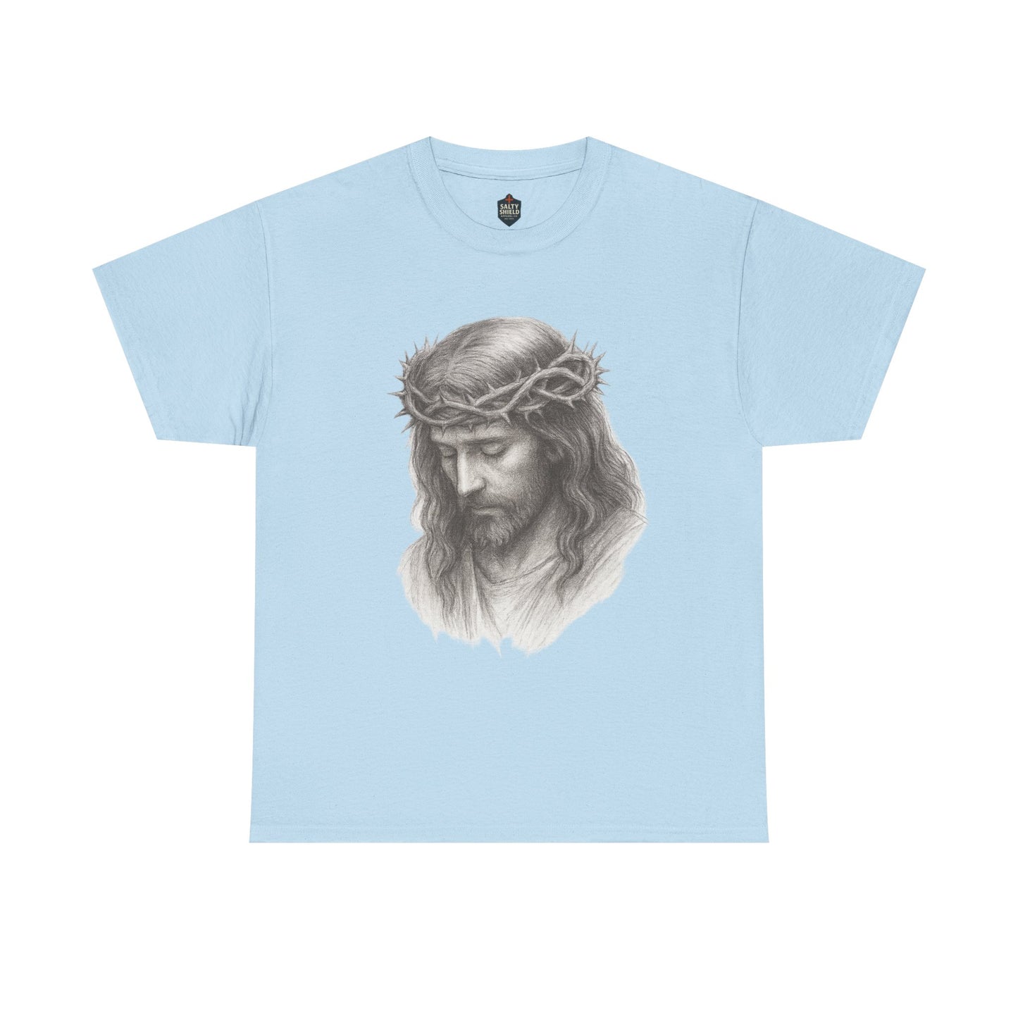 Jesus Crown of Thorns Unisex Heavy Cotton Tee, Faith T-Shirt, Christ Shirt, Religious Gift, Christian Apparel