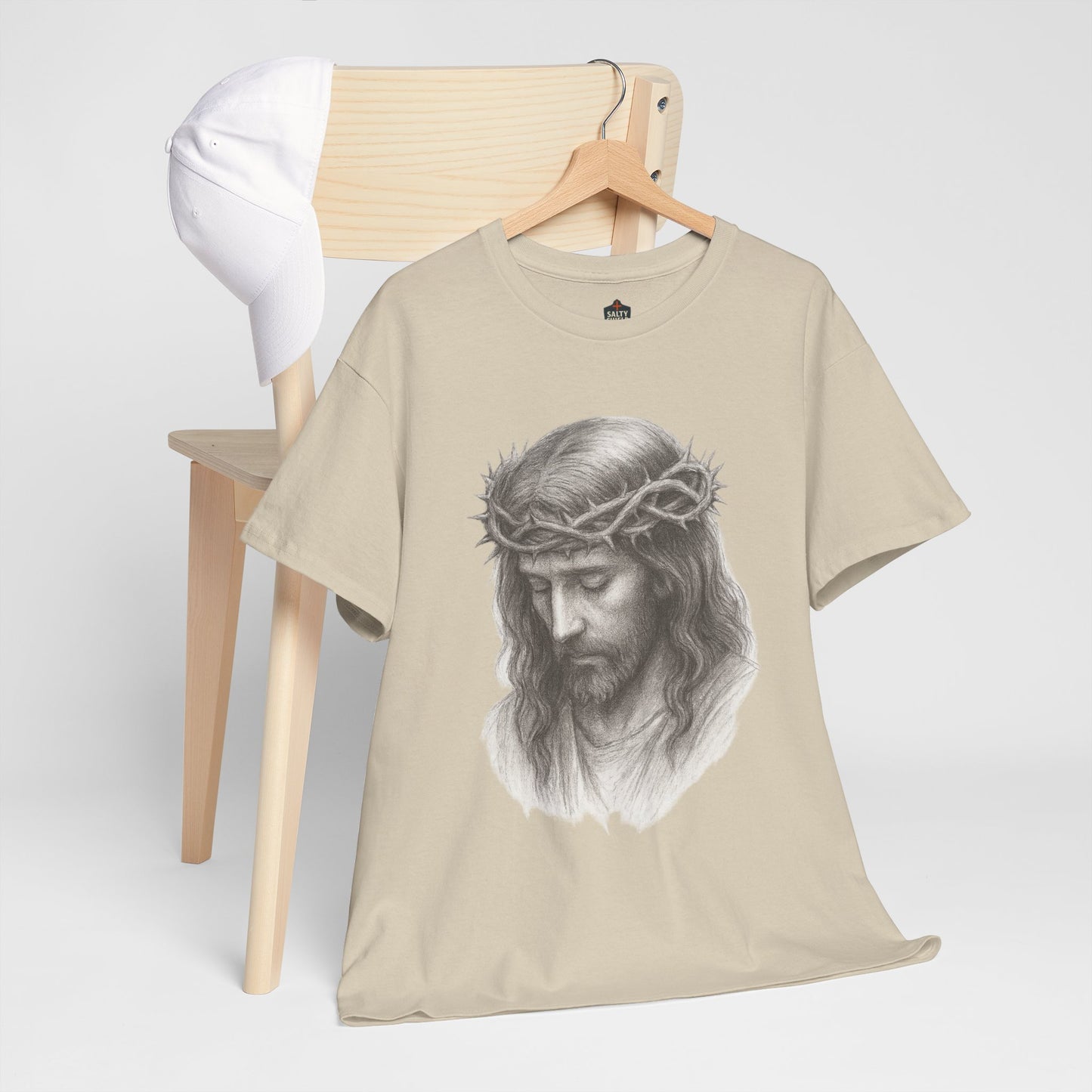 Jesus Crown of Thorns Unisex Heavy Cotton Tee, Faith T-Shirt, Christ Shirt, Religious Gift, Christian Apparel