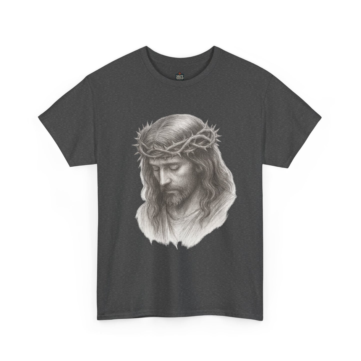 Jesus Crown of Thorns Unisex Heavy Cotton Tee, Faith T-Shirt, Christ Shirt, Religious Gift, Christian Apparel