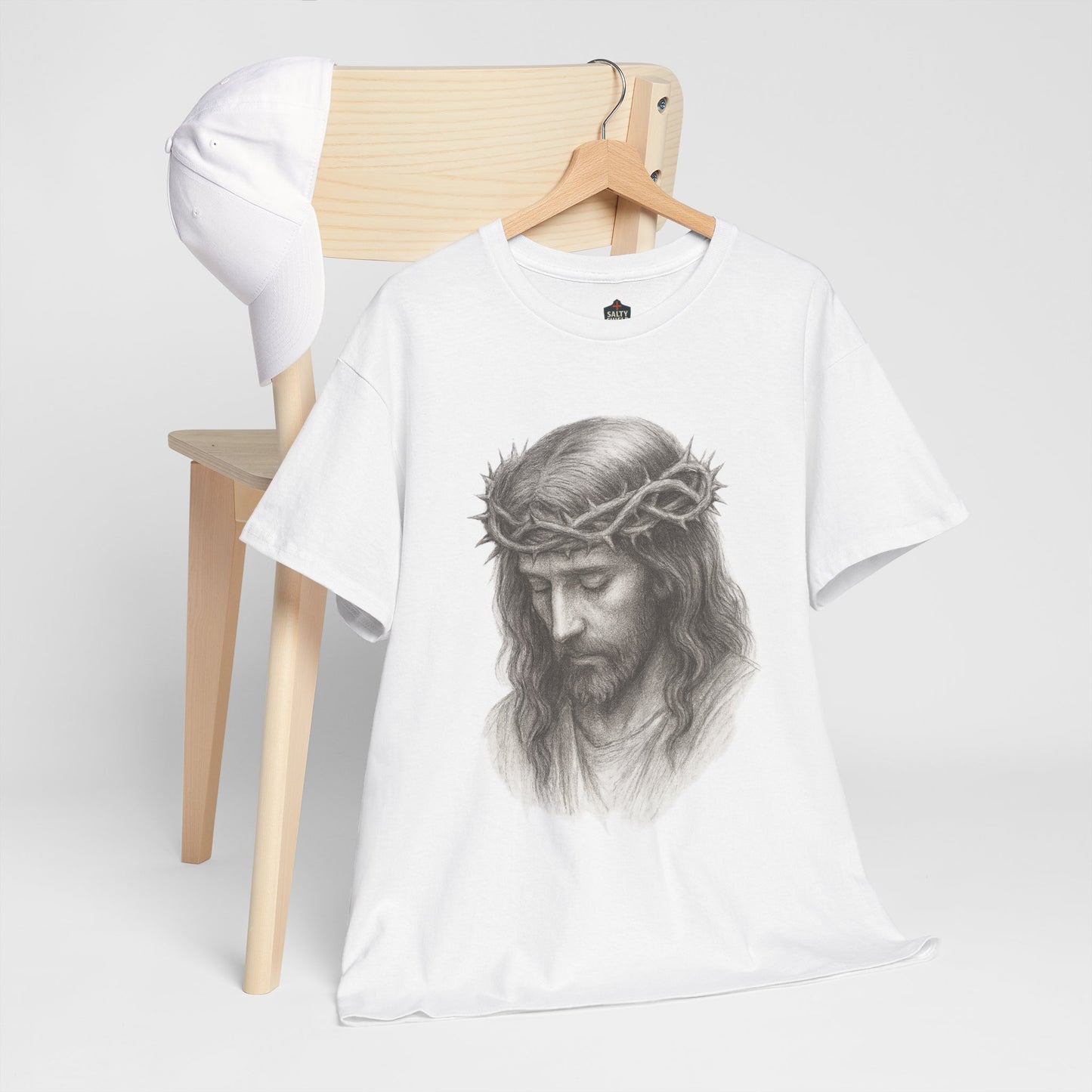 Jesus Crown of Thorns Unisex Heavy Cotton Tee, Faith T-Shirt, Christ Shirt, Religious Gift, Christian Apparel