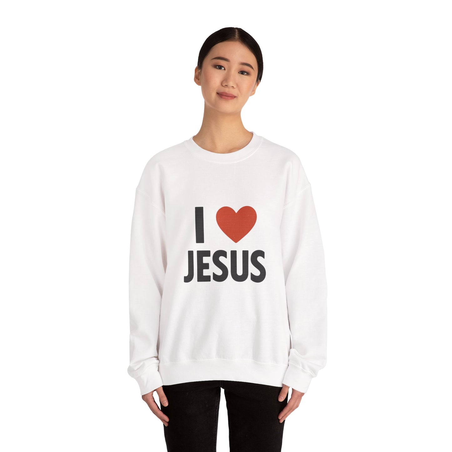 Religious Sweatshirt, Christian Crewneck Jumper, I Heart Jesus Comfy Shirt, Religious Gift, Unisex Religious Sweater, Christian Apparel