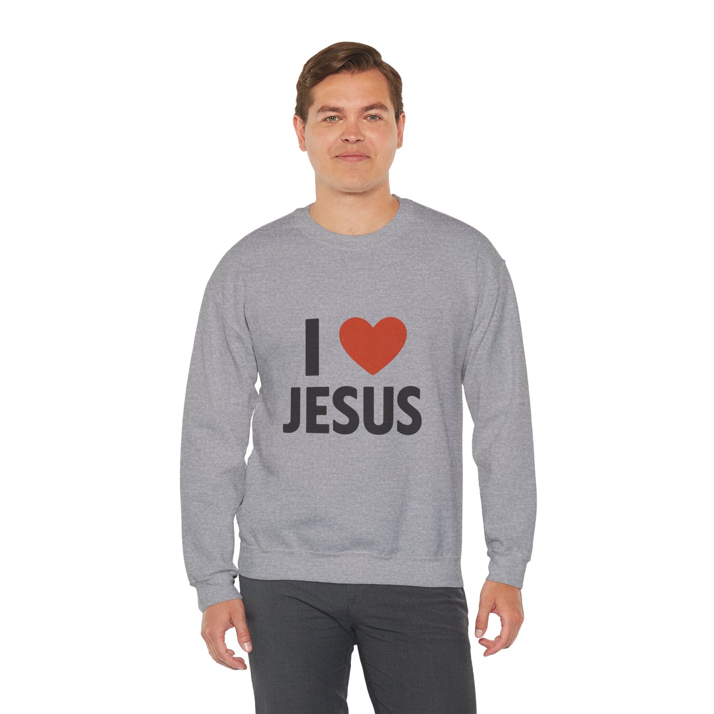 Religious Sweatshirt, Christian Crewneck Jumper, I Heart Jesus Comfy Shirt, Religious Gift, Unisex Religious Sweater, Christian Apparel