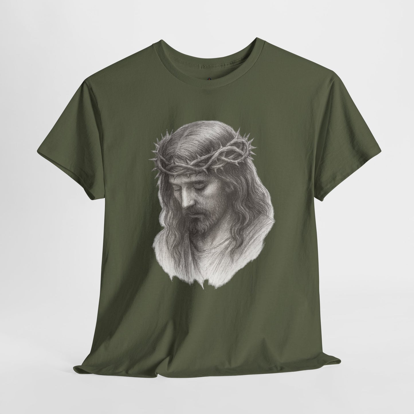 Jesus Crown of Thorns Unisex Heavy Cotton Tee, Faith T-Shirt, Christ Shirt, Religious Gift, Christian Apparel