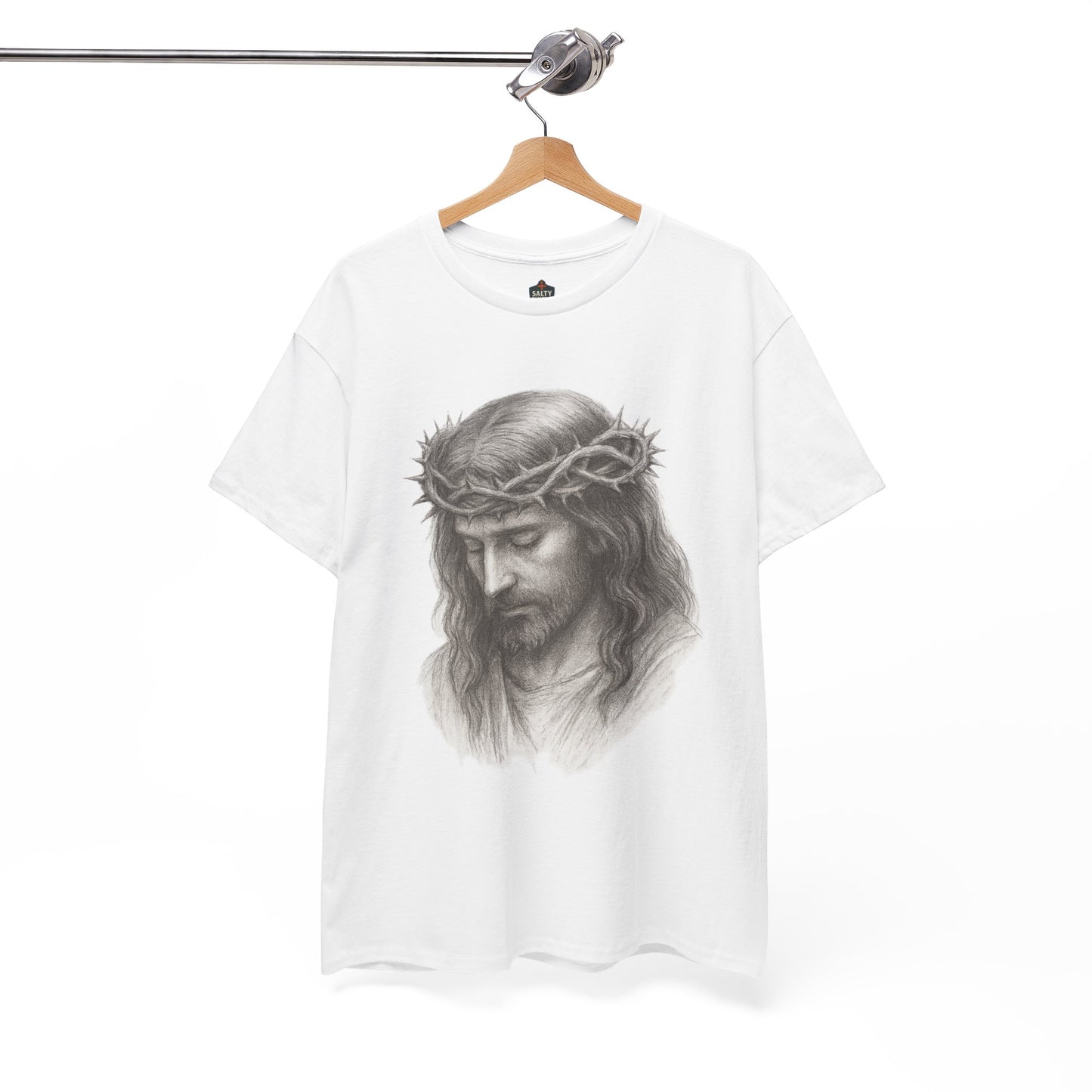 Jesus Crown of Thorns Unisex Heavy Cotton Tee, Faith T-Shirt, Christ Shirt, Religious Gift, Christian Apparel