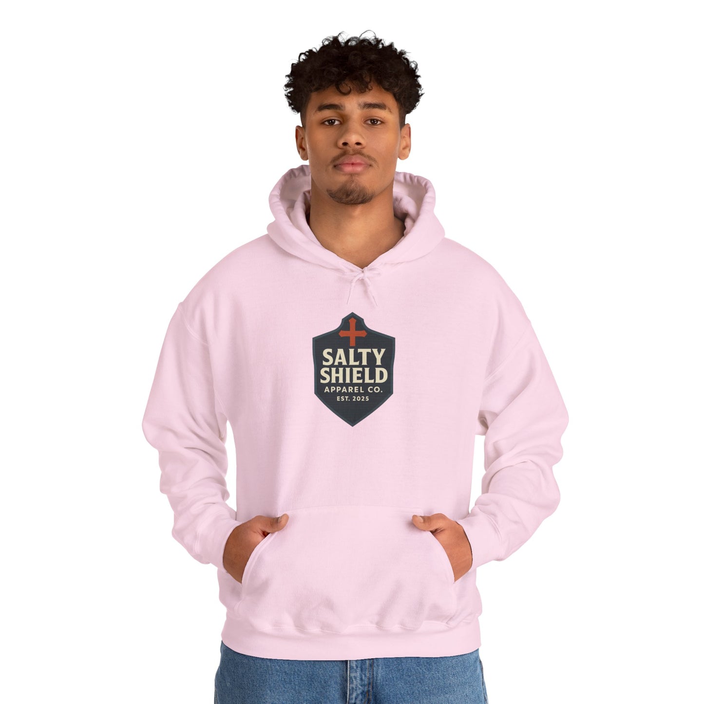 Salty Shield Unisex Hoodie, Casual Pullover, Gift for Him/Her, Cozy Sweatshirt, Everyday Wear, Christian Apparel