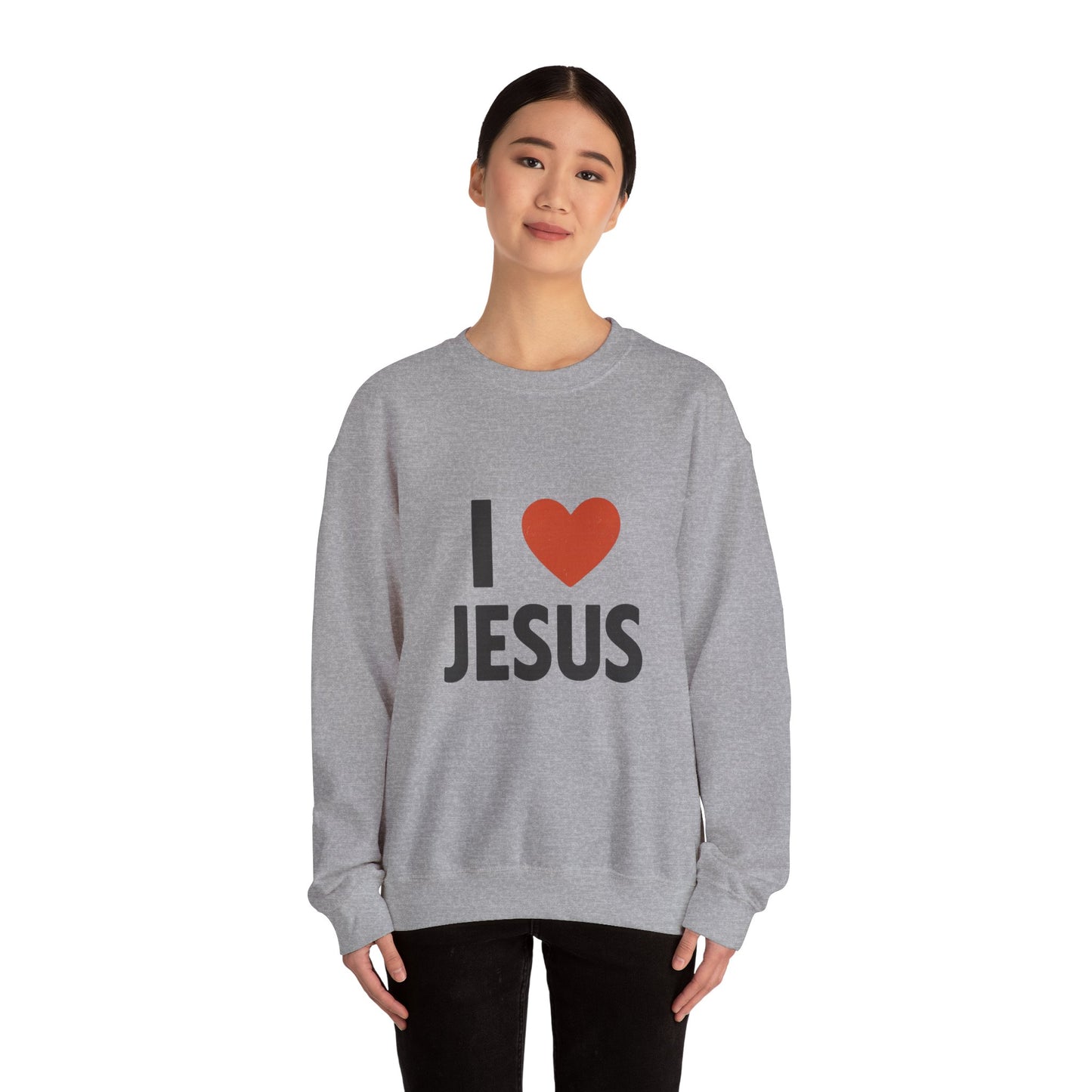 Religious Sweatshirt, Christian Crewneck Jumper, I Heart Jesus Comfy Shirt, Religious Gift, Unisex Religious Sweater, Christian Apparel
