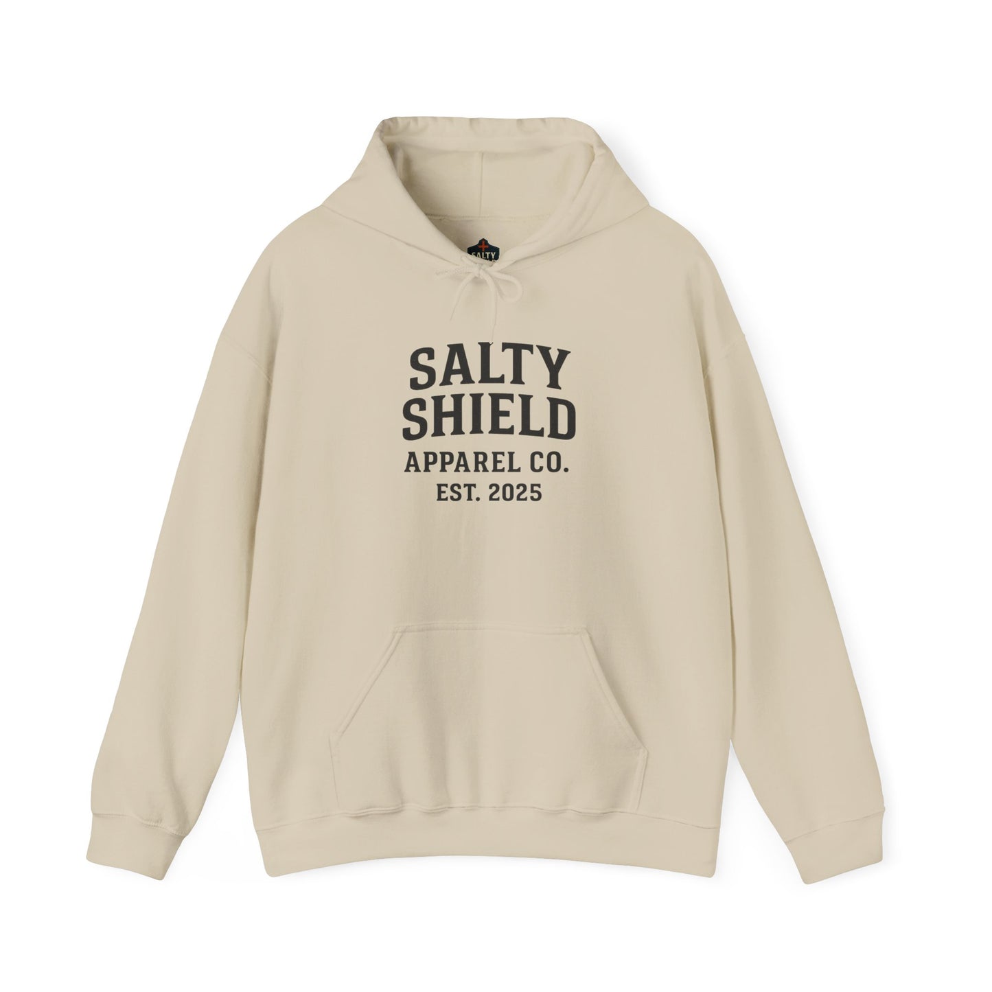 Salty Shield University Hoodie - Cozy Unisex Sweatshirt, Perfect for Casual Days, Gift for Friends, Summer Beach Vibes, Year-Round Comfort