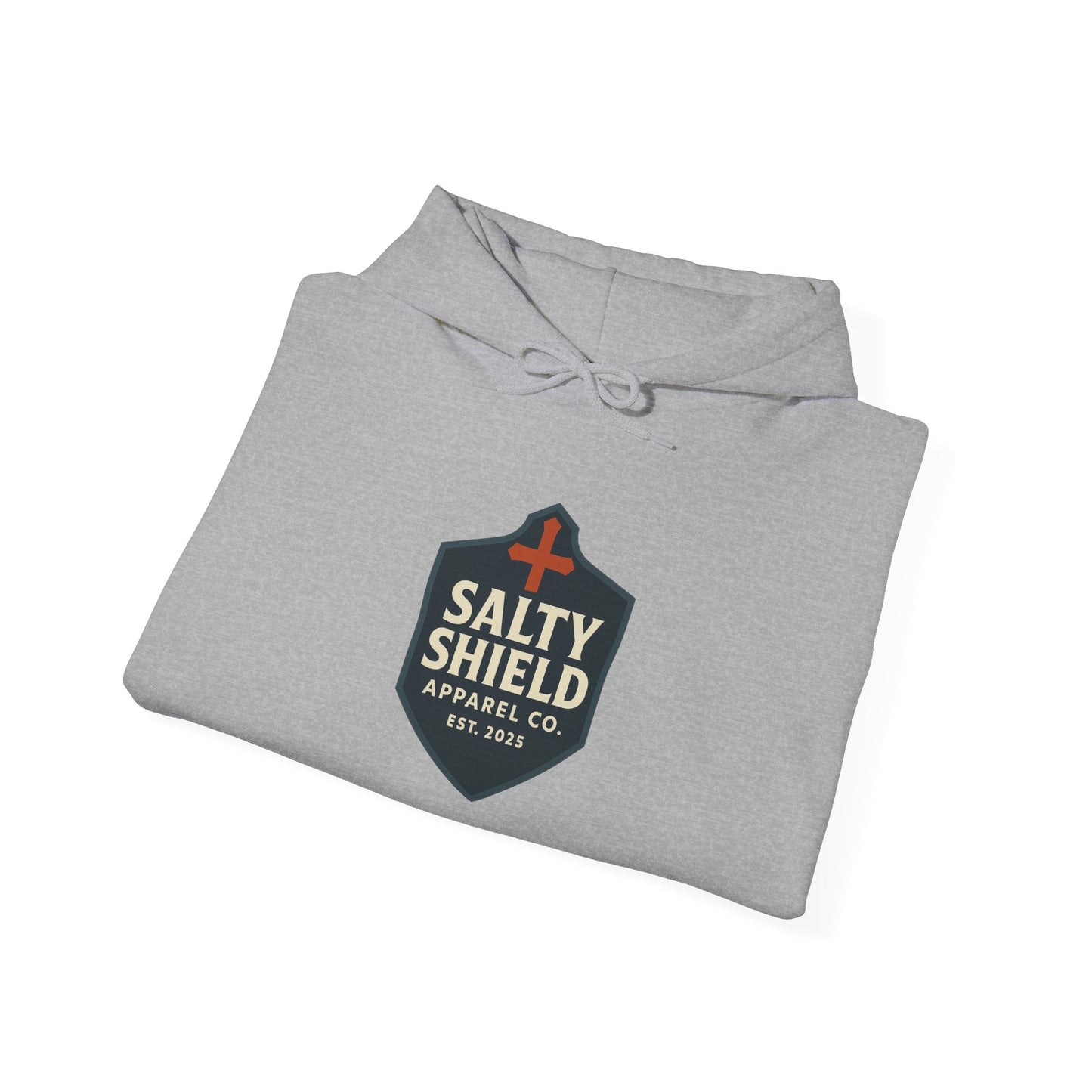 Salty Shield Unisex Hoodie, Casual Pullover, Gift for Him/Her, Cozy Sweatshirt, Everyday Wear, Christian Apparel