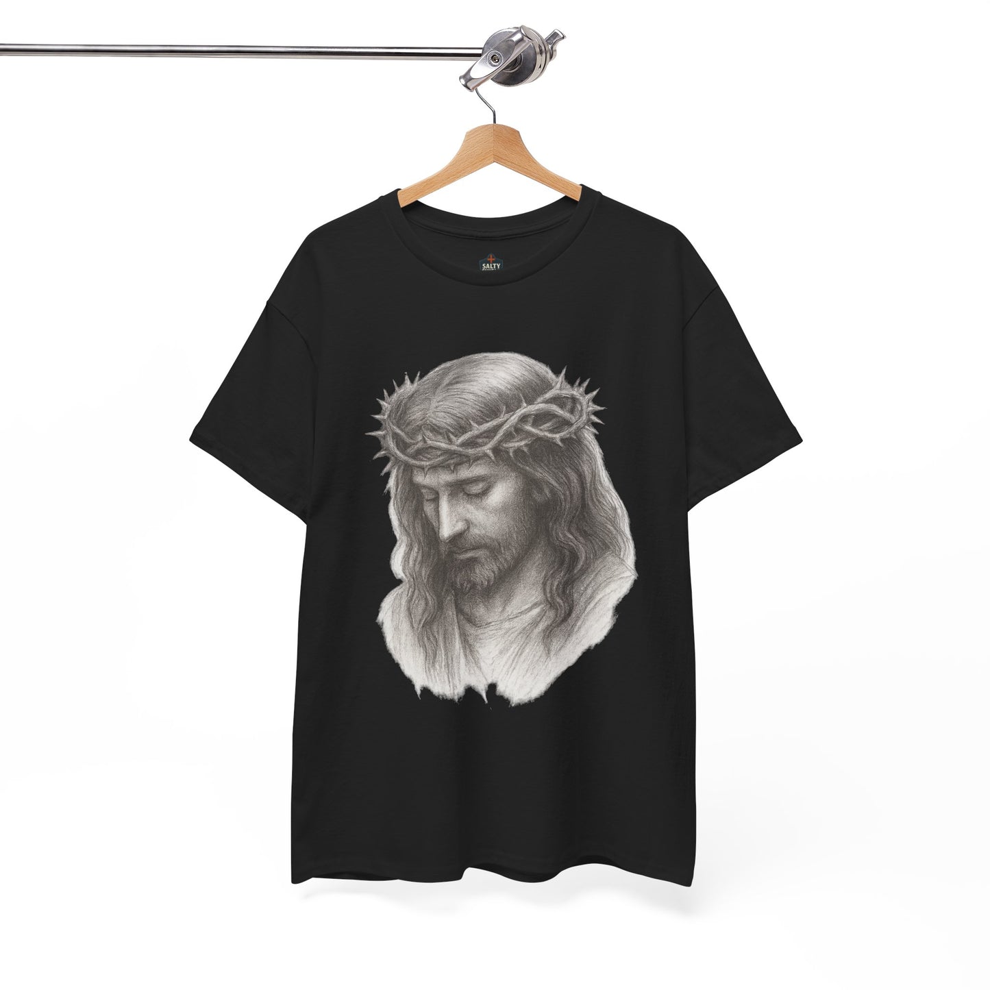 Jesus Crown of Thorns Unisex Heavy Cotton Tee, Faith T-Shirt, Christ Shirt, Religious Gift, Christian Apparel