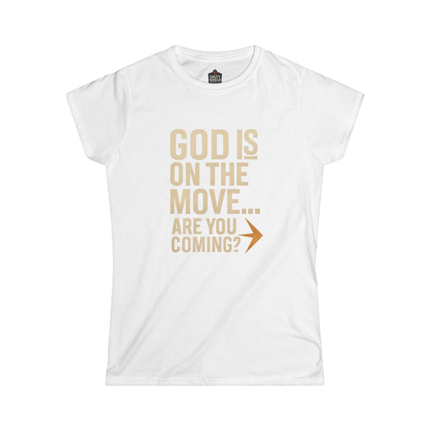 God is On The Move Faith Based Women's Softstyle Tee, Christian T-Shirt, Religious Shirt, Inspirational Clothing, Spirituality Top