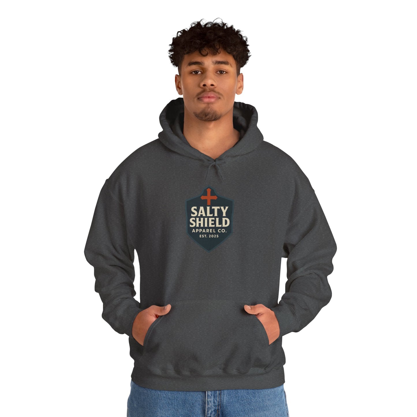 Salty Shield Unisex Hoodie, Casual Pullover, Gift for Him/Her, Cozy Sweatshirt, Everyday Wear, Christian Apparel