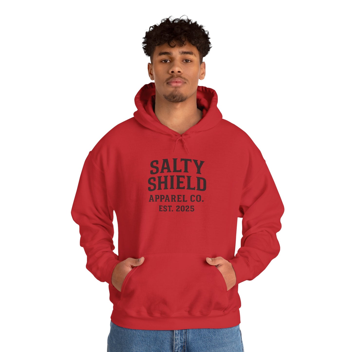 Salty Shield University Hoodie - Cozy Unisex Sweatshirt, Perfect for Casual Days, Gift for Friends, Summer Beach Vibes, Year-Round Comfort