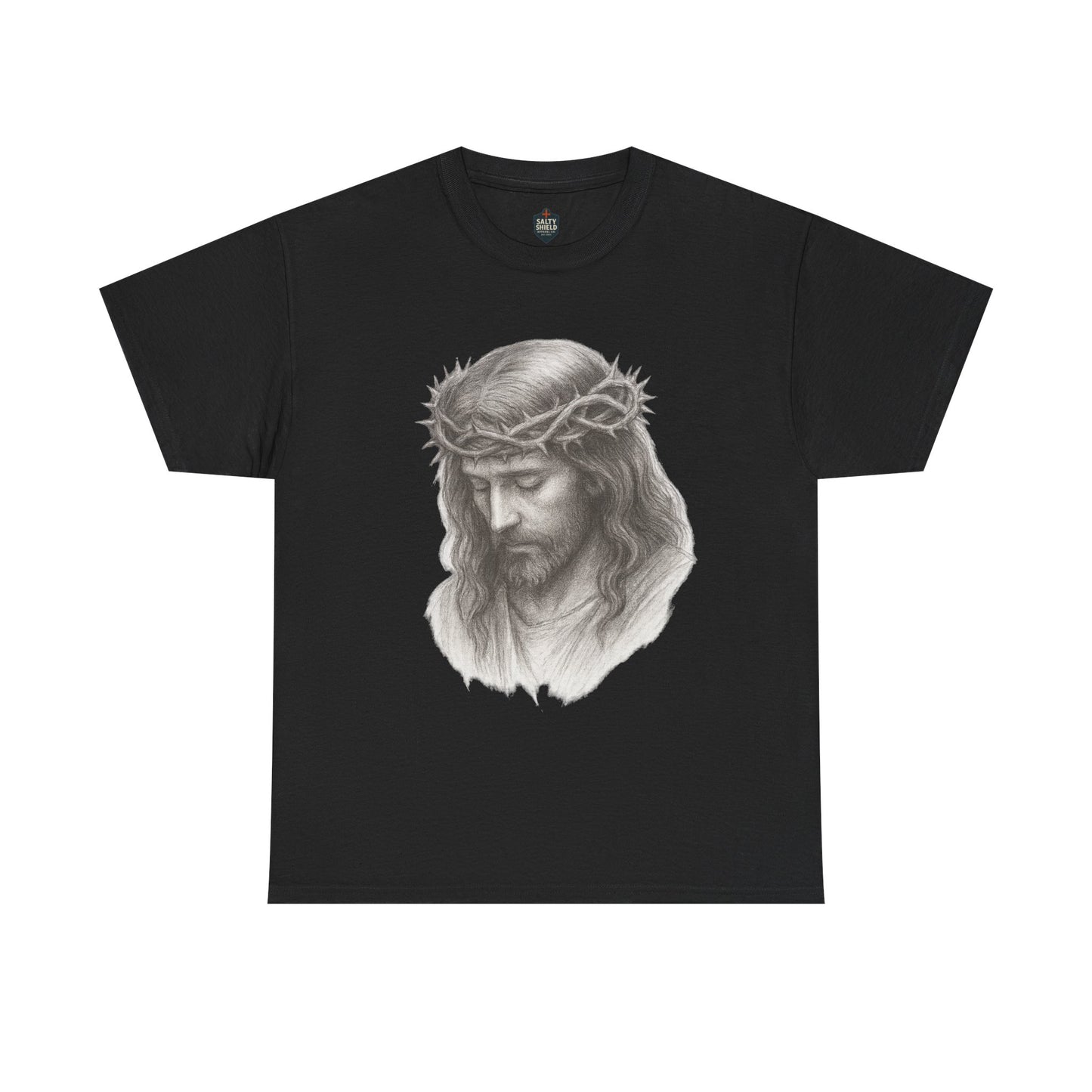Jesus Crown of Thorns Unisex Heavy Cotton Tee, Faith T-Shirt, Christ Shirt, Religious Gift, Christian Apparel