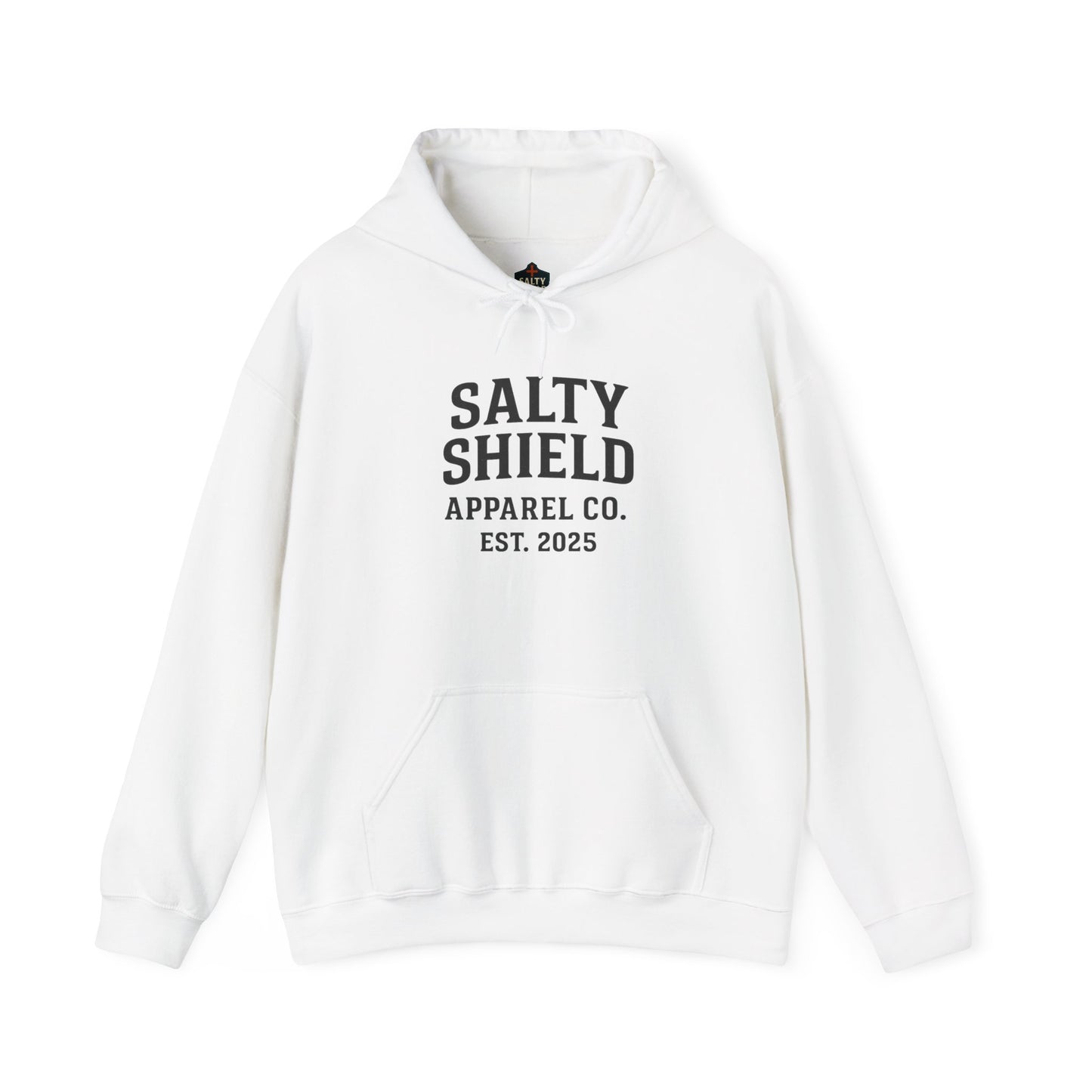 Salty Shield University Hoodie - Cozy Unisex Sweatshirt, Perfect for Casual Days, Gift for Friends, Summer Beach Vibes, Year-Round Comfort