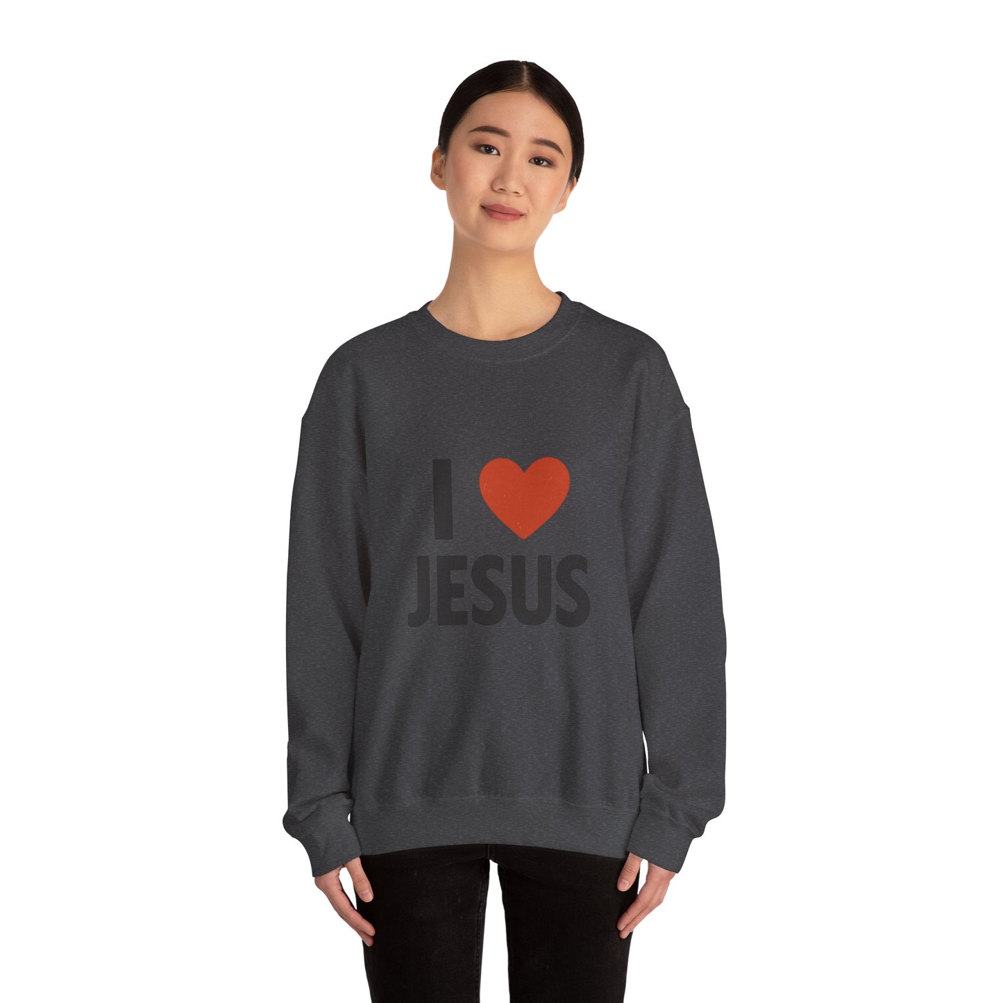 Religious Sweatshirt, Christian Crewneck Jumper, I Heart Jesus Comfy Shirt, Religious Gift, Unisex Religious Sweater, Christian Apparel