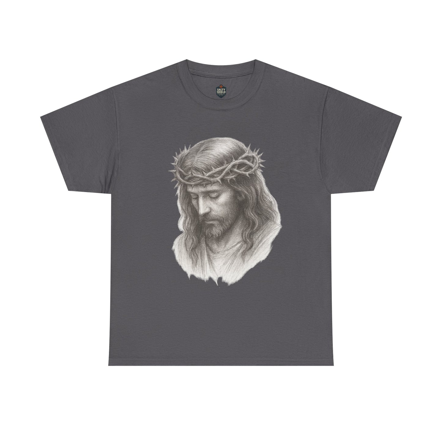 Jesus Crown of Thorns Unisex Heavy Cotton Tee, Faith T-Shirt, Christ Shirt, Religious Gift, Christian Apparel