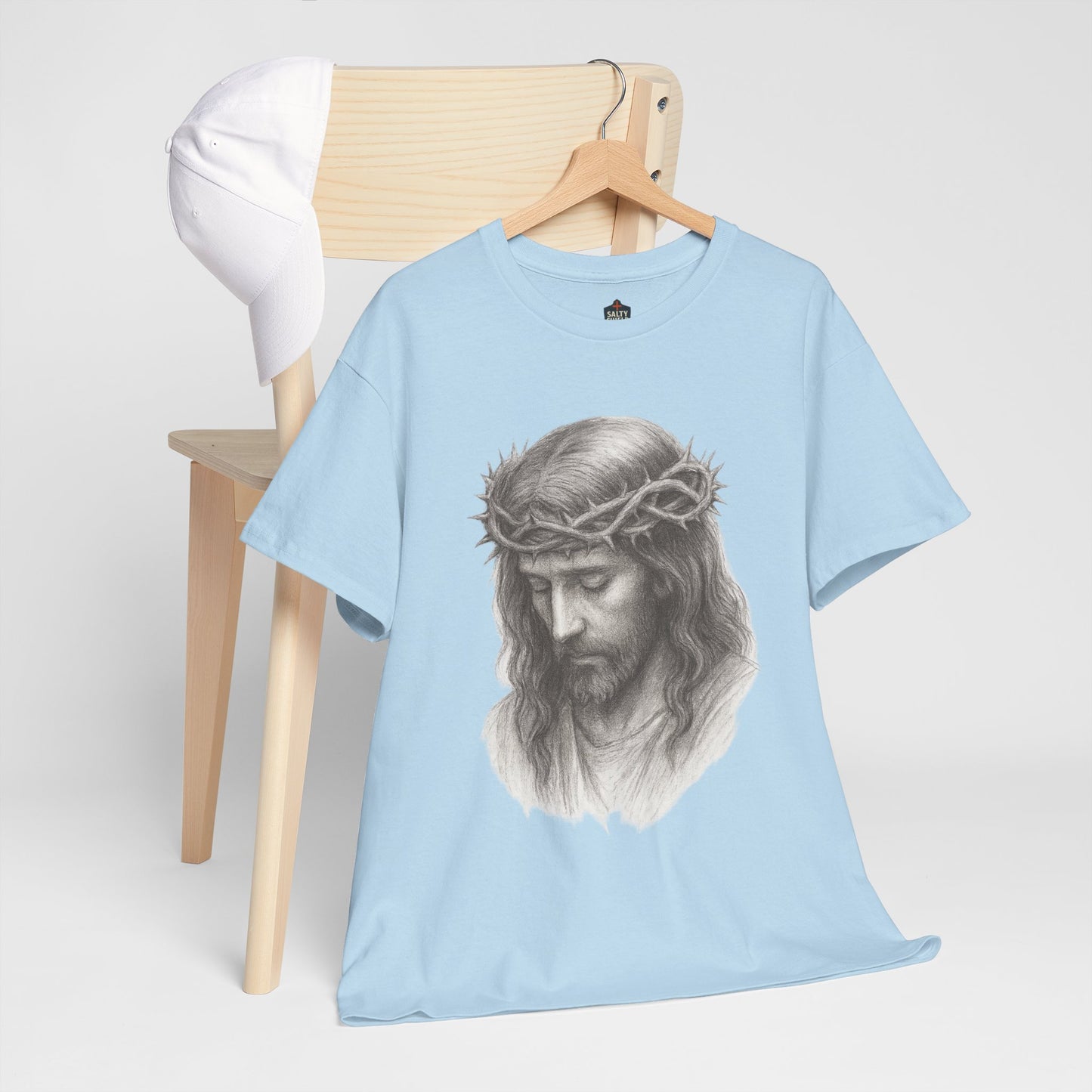 Jesus Crown of Thorns Unisex Heavy Cotton Tee, Faith T-Shirt, Christ Shirt, Religious Gift, Christian Apparel