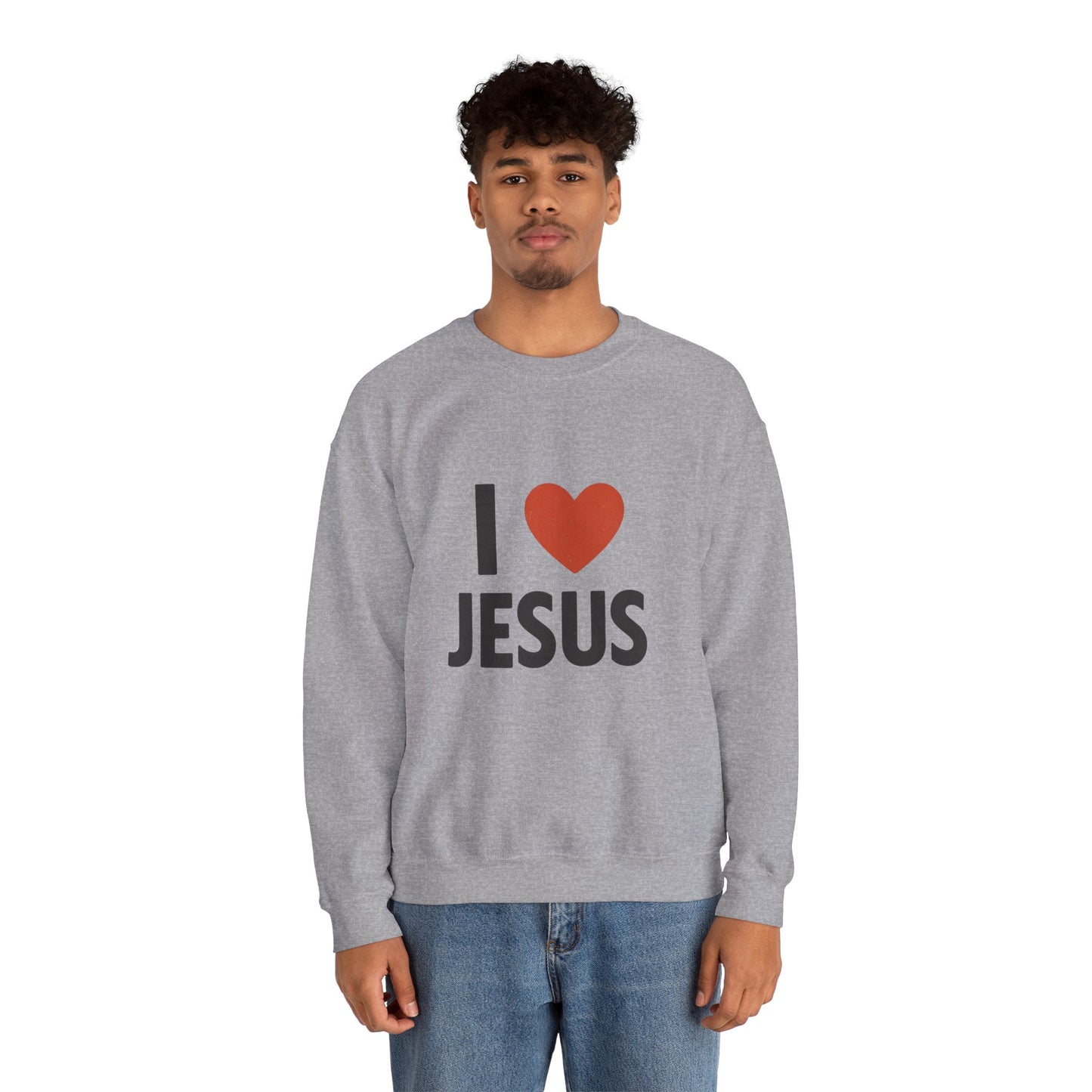 Religious Sweatshirt, Christian Crewneck Jumper, I Heart Jesus Comfy Shirt, Religious Gift, Unisex Religious Sweater, Christian Apparel