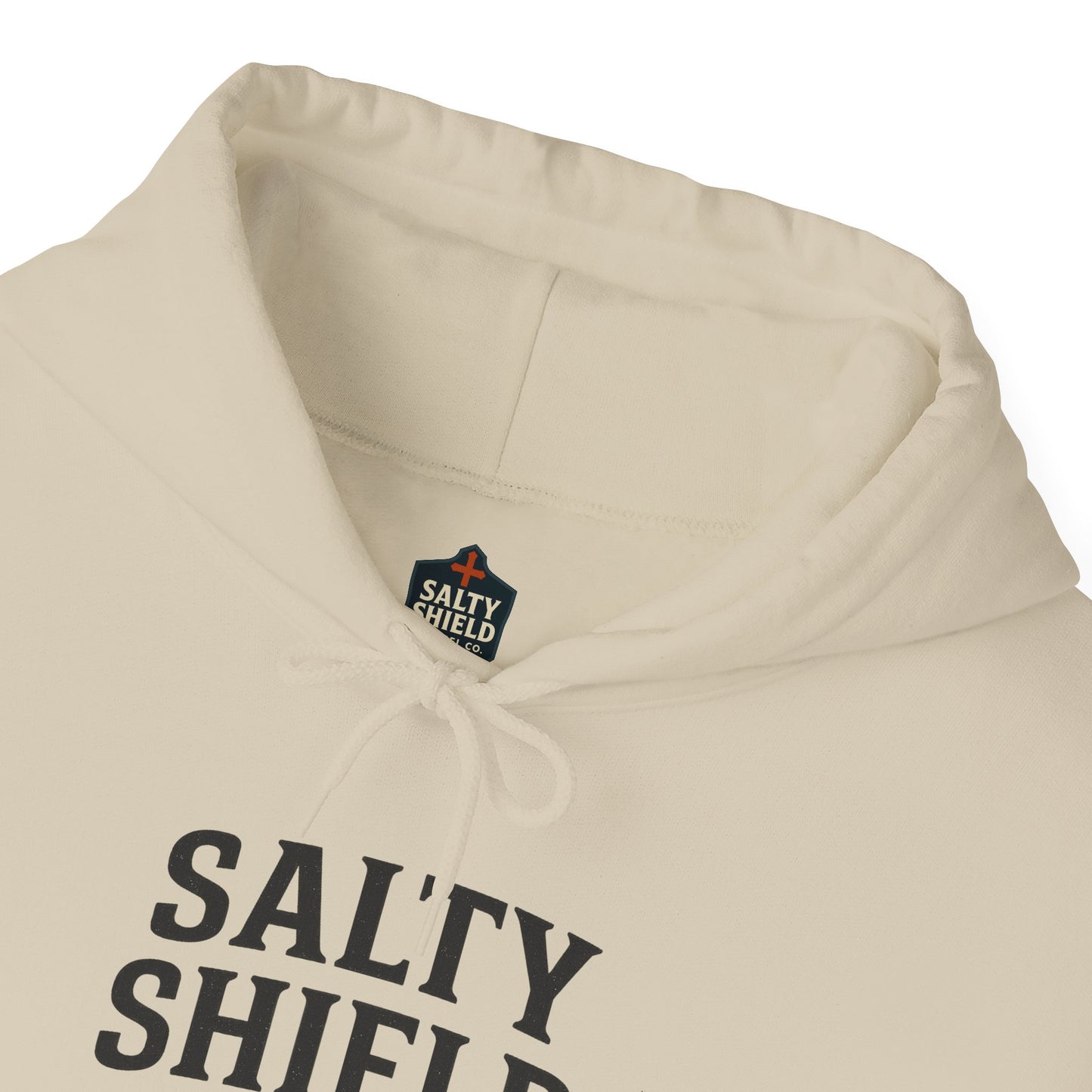 Salty Shield University Hoodie - Cozy Unisex Sweatshirt, Perfect for Casual Days, Gift for Friends, Summer Beach Vibes, Year-Round Comfort
