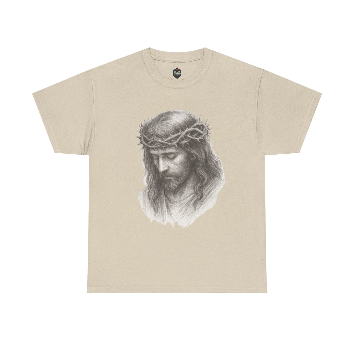 Jesus Crown of Thorns Unisex Heavy Cotton Tee, Faith T-Shirt, Christ Shirt, Religious Gift, Christian Apparel