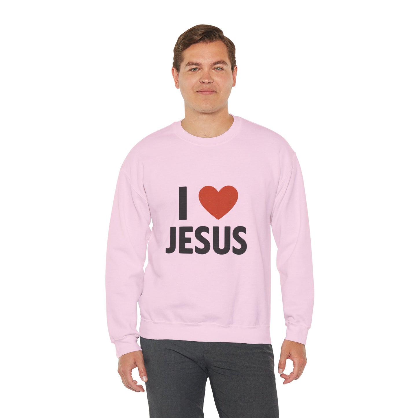 Religious Sweatshirt, Christian Crewneck Jumper, I Heart Jesus Comfy Shirt, Religious Gift, Unisex Religious Sweater, Christian Apparel