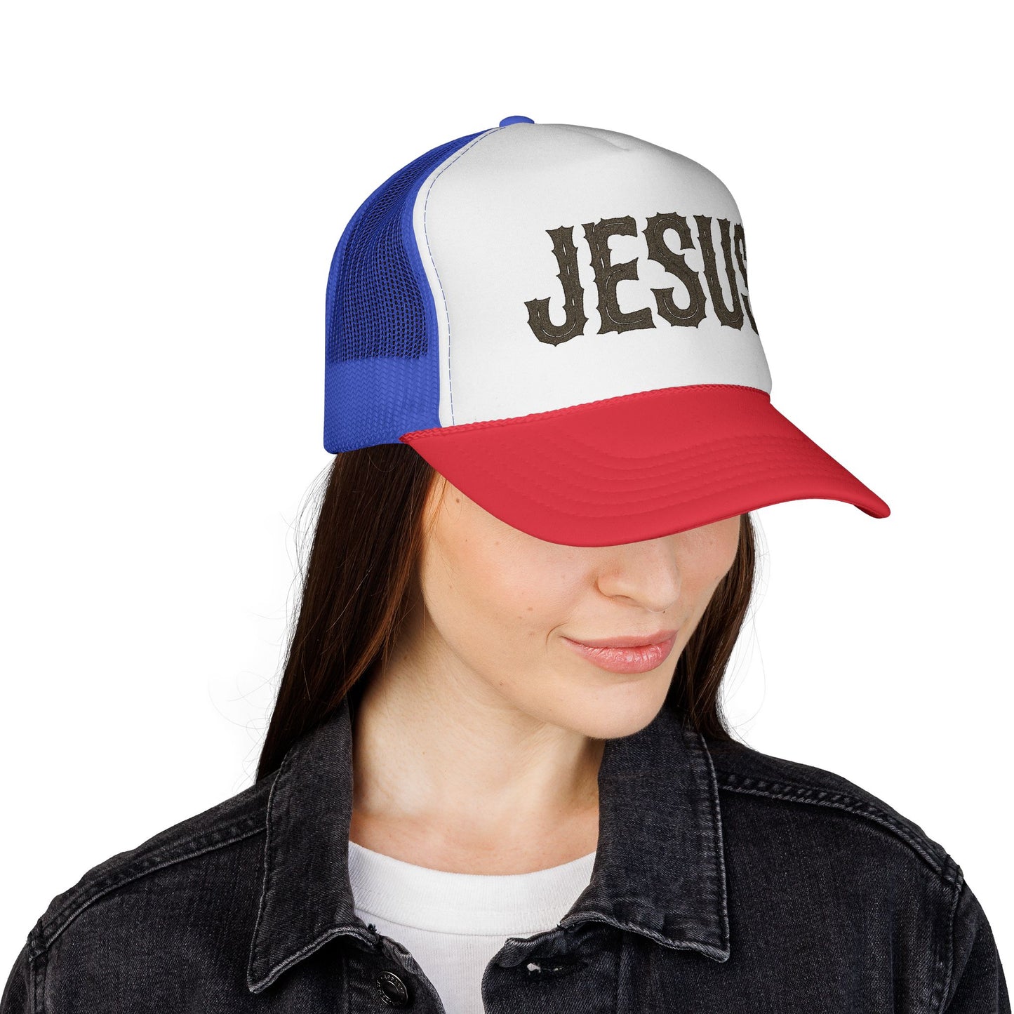 Faith-Inspired Trucker Cap, Religious Hat, Christian Gift, Jesus Baseball Cap, Stylish Faith Apparel, Perfect for Church Events