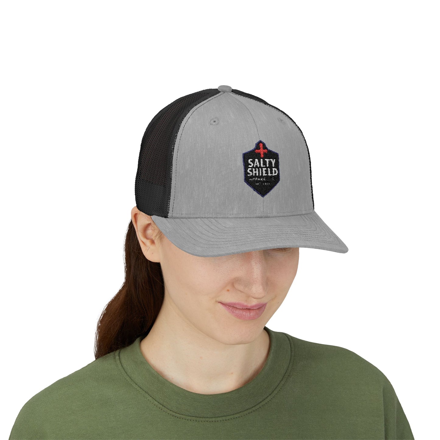 Salty Shield Snapback Trucker Cap - Stylish Headwear for Beach Lovers, Outdoor Adventures, Summer Fashion, Gifts for Him/Her