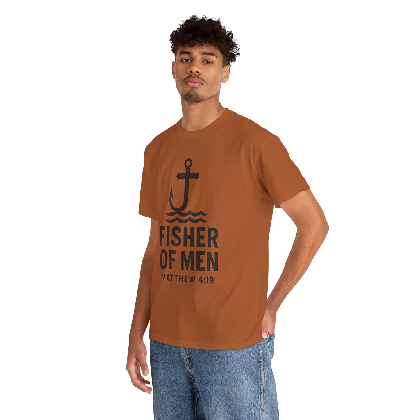 Fisher of Men Unisex Heavy Cotton Tee - Inspirational Gift, Casual Wear, Christian Faith Shirt, Lightweight Comfort, Everyday Style
