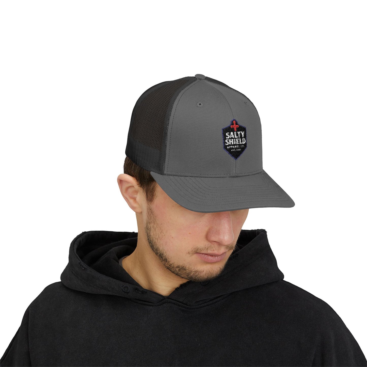 Salty Shield Snapback Trucker Cap - Stylish Headwear for Beach Lovers, Outdoor Adventures, Summer Fashion, Gifts for Him/Her