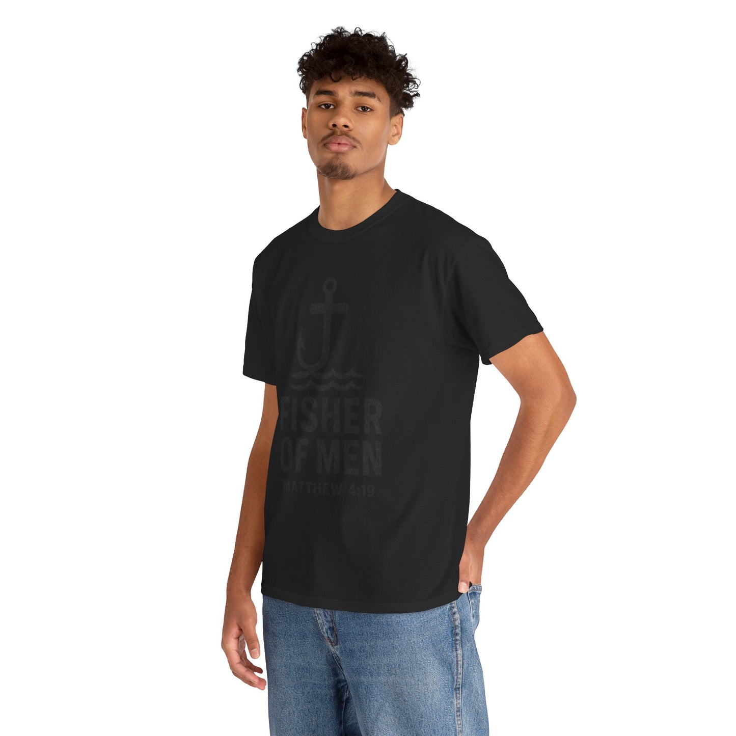 Fisher of Men Unisex Heavy Cotton Tee - Inspirational Gift, Casual Wear, Christian Faith Shirt, Lightweight Comfort, Everyday Style