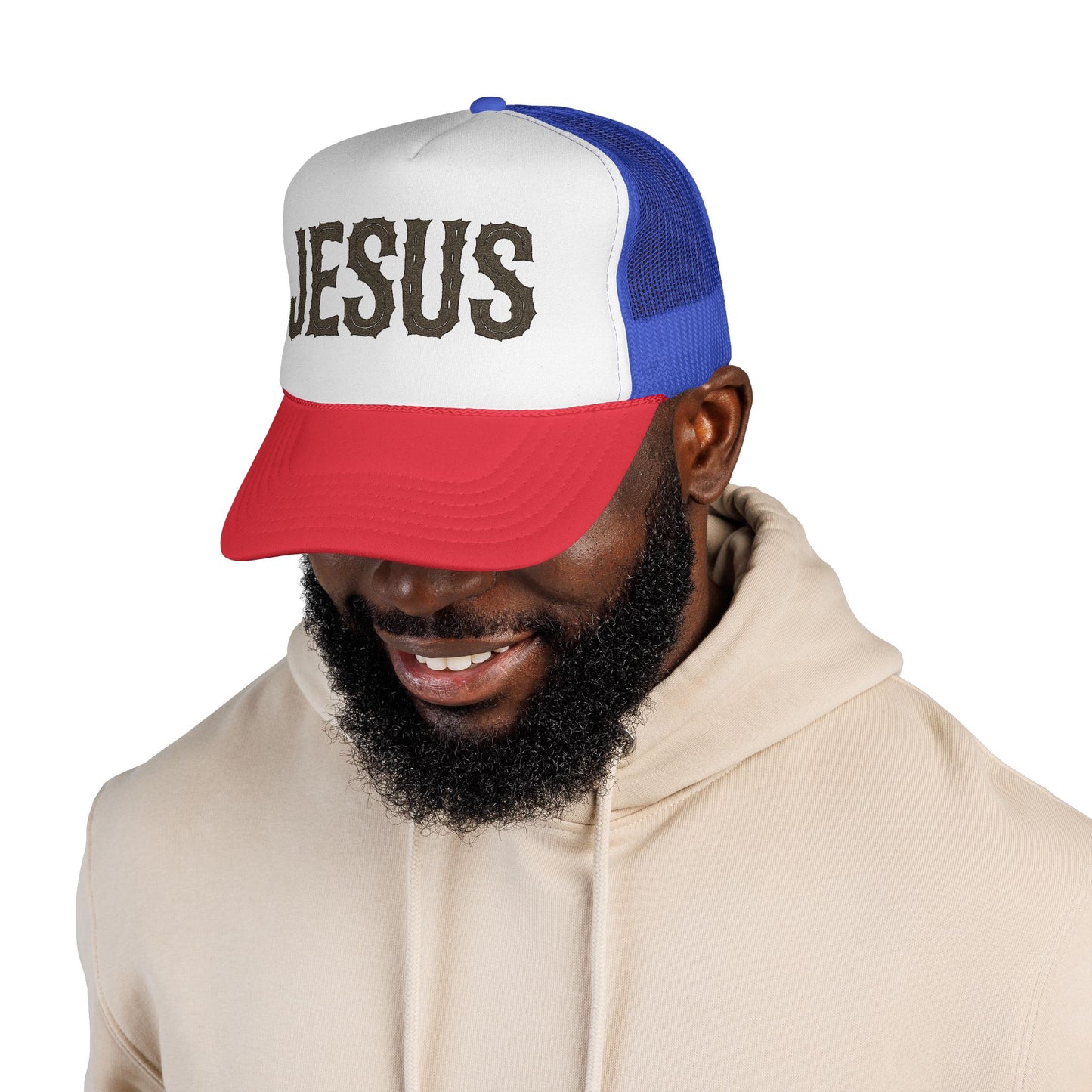 Faith-Inspired Trucker Cap, Religious Hat, Christian Gift, Jesus Baseball Cap, Stylish Faith Apparel, Perfect for Church Events