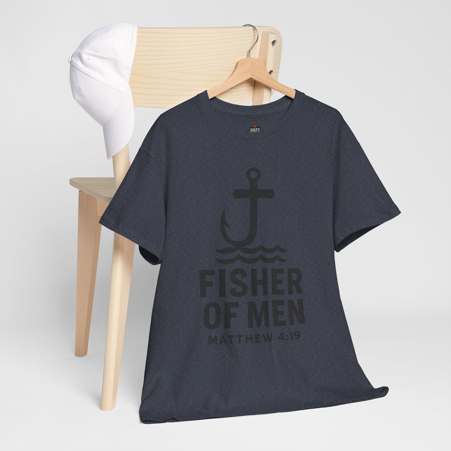 Fisher of Men Unisex Heavy Cotton Tee - Inspirational Gift, Casual Wear, Christian Faith Shirt, Lightweight Comfort, Everyday Style