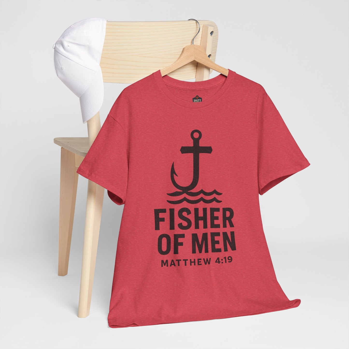 Fisher of Men Unisex Heavy Cotton Tee - Inspirational Gift, Casual Wear, Christian Faith Shirt, Lightweight Comfort, Everyday Style
