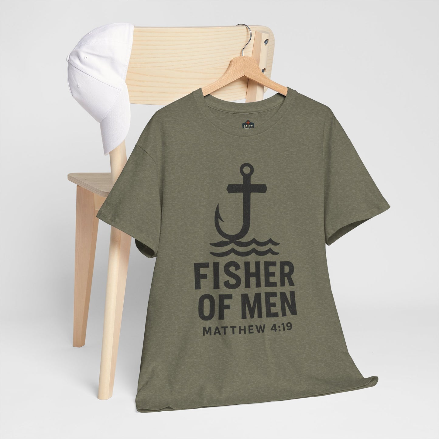 Fisher of Men Unisex Heavy Cotton Tee - Inspirational Gift, Casual Wear, Christian Faith Shirt, Lightweight Comfort, Everyday Style
