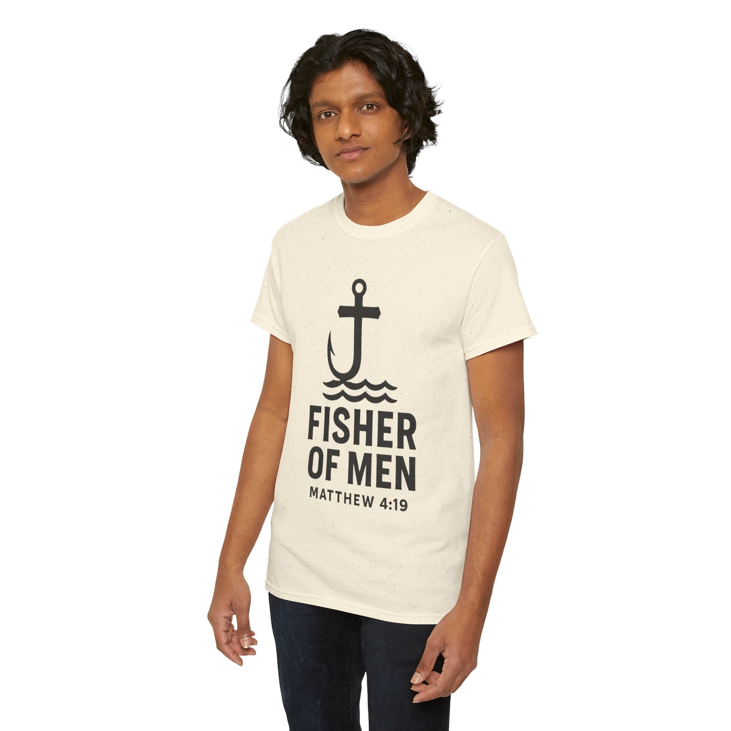 Fisher of Men Unisex Heavy Cotton Tee - Inspirational Gift, Casual Wear, Christian Faith Shirt, Lightweight Comfort, Everyday Style