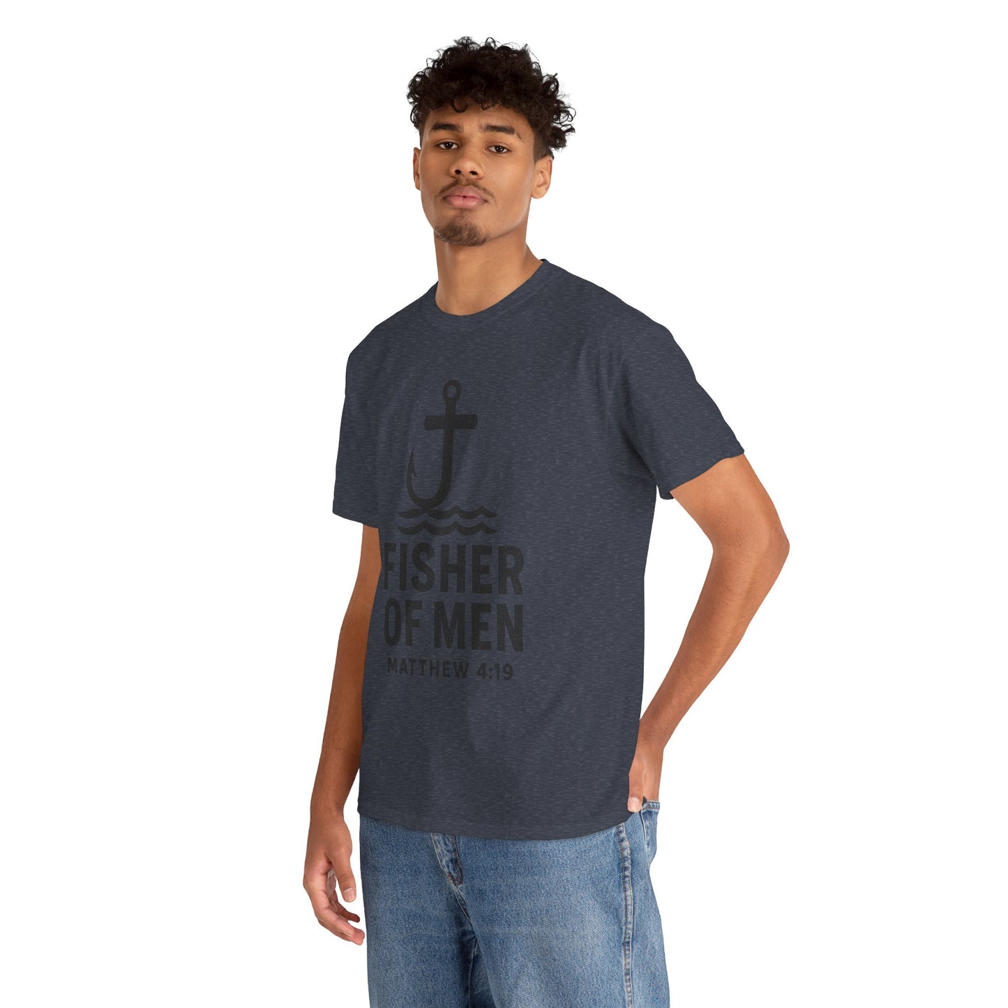 Fisher of Men Unisex Heavy Cotton Tee - Inspirational Gift, Casual Wear, Christian Faith Shirt, Lightweight Comfort, Everyday Style