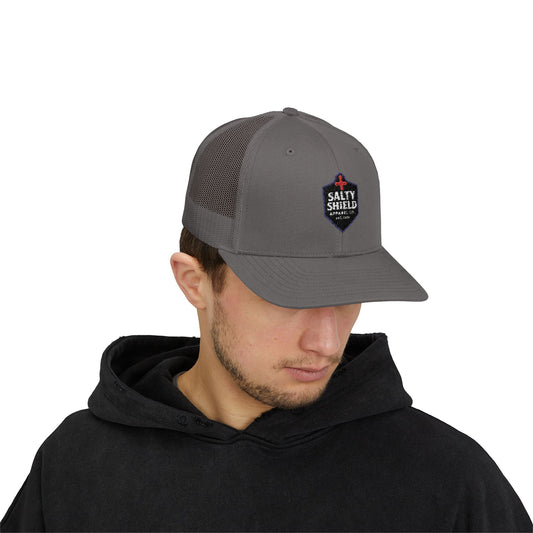 Salty Shield Snapback Trucker Cap - Stylish Headwear for Beach Lovers, Outdoor Adventures, Summer Fashion, Gifts for Him/Her