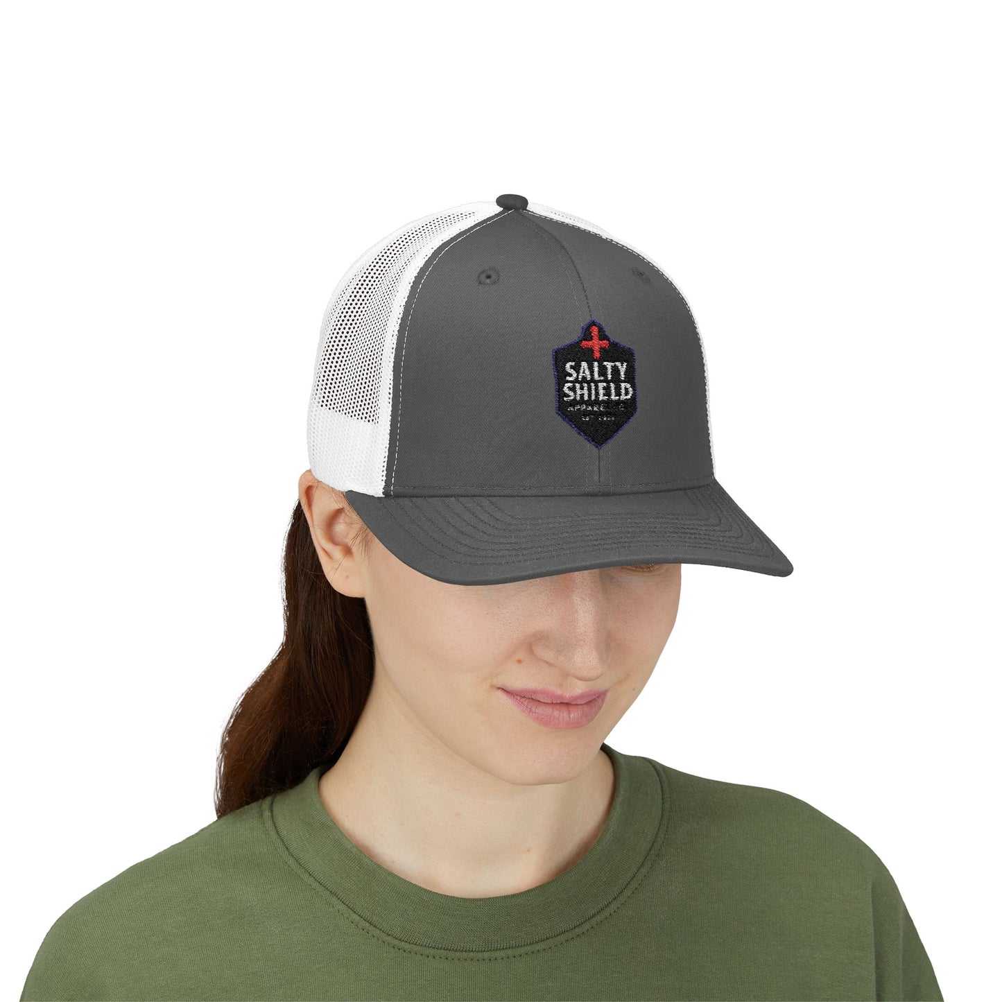 Salty Shield Snapback Trucker Cap - Stylish Headwear for Beach Lovers, Outdoor Adventures, Summer Fashion, Gifts for Him/Her