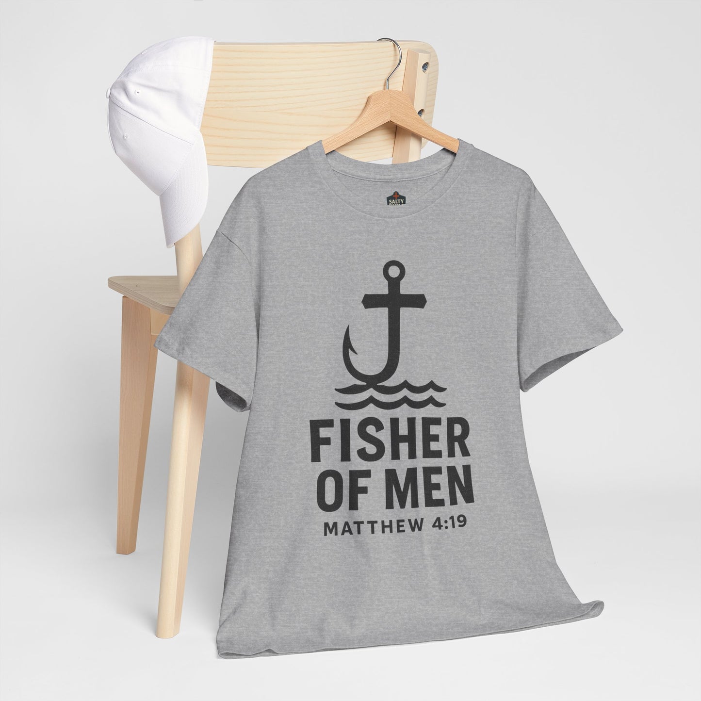 Fisher of Men Unisex Heavy Cotton Tee - Inspirational Gift, Casual Wear, Christian Faith Shirt, Lightweight Comfort, Everyday Style
