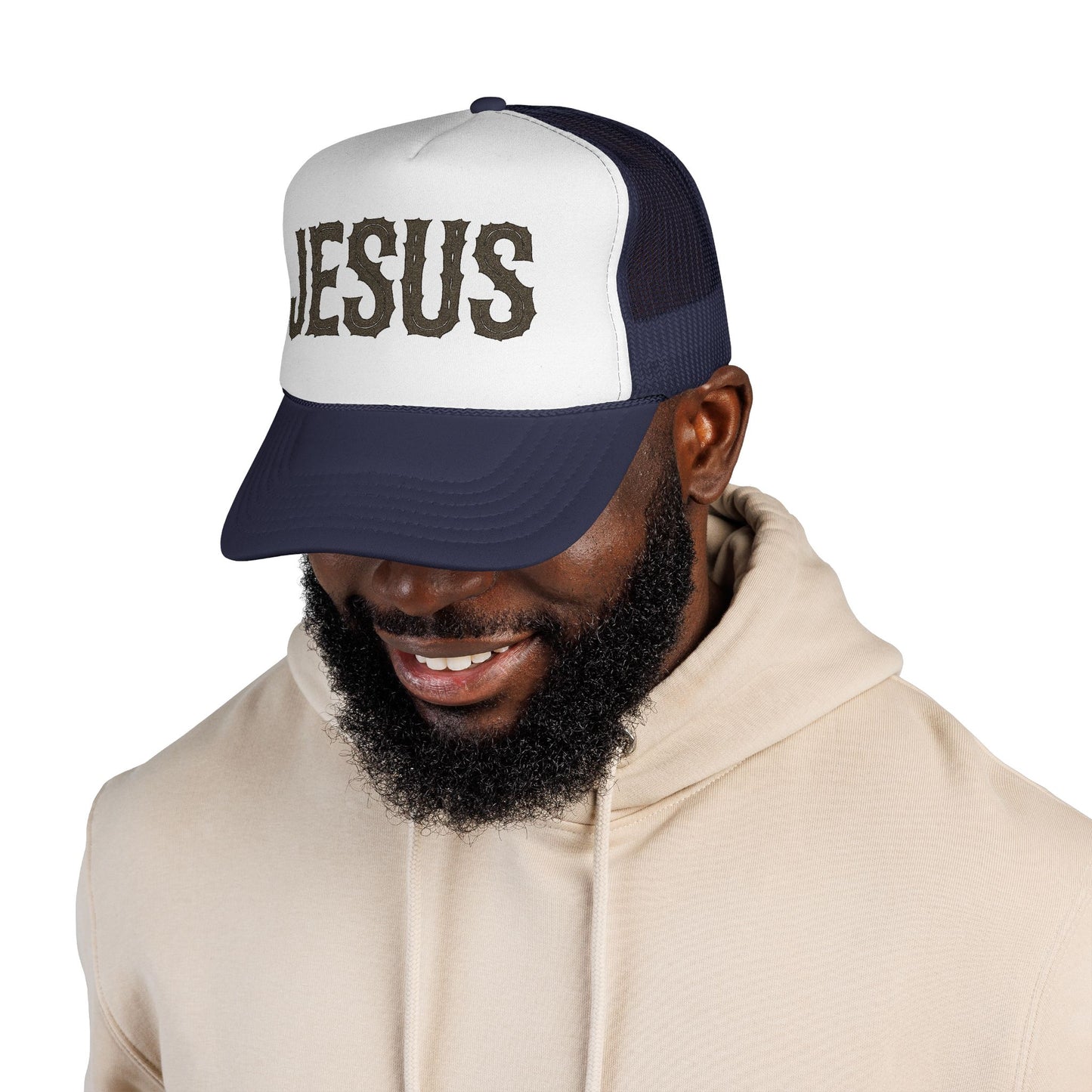 Faith-Inspired Trucker Cap, Religious Hat, Christian Gift, Jesus Baseball Cap, Stylish Faith Apparel, Perfect for Church Events