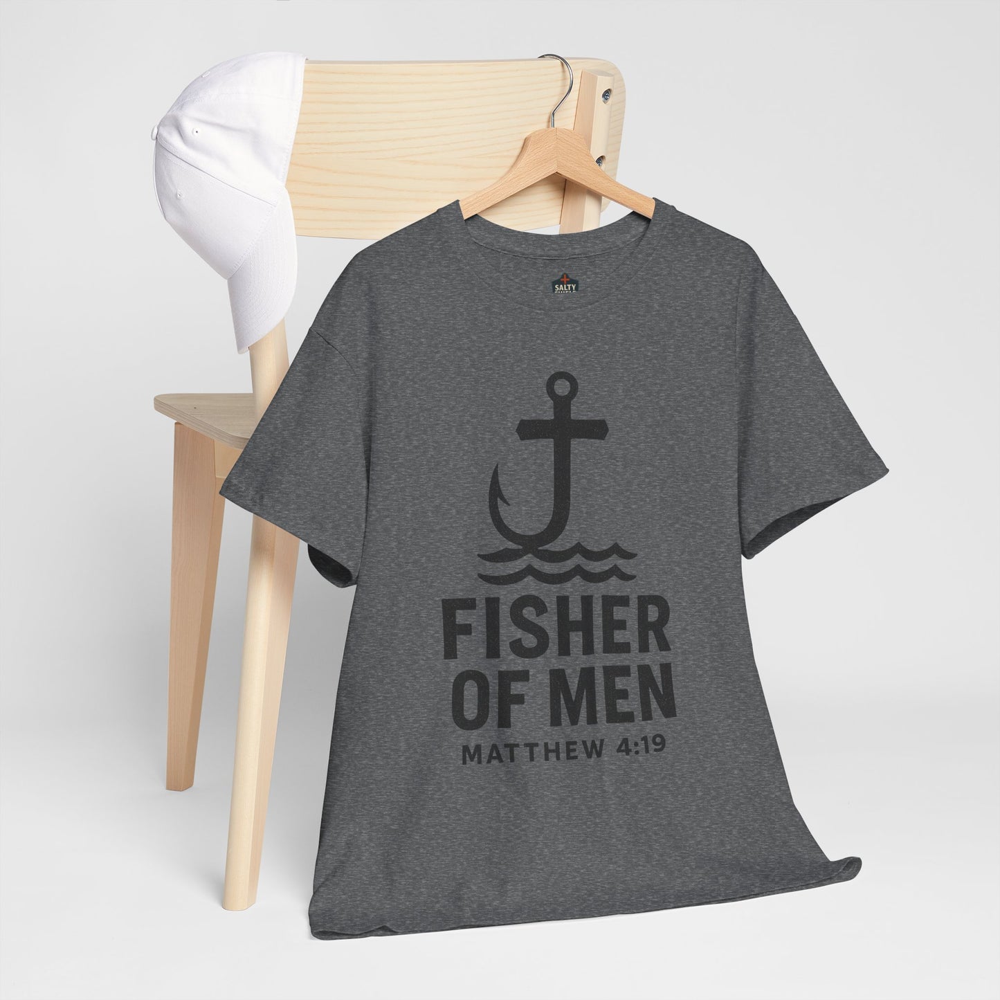 Fisher of Men Unisex Heavy Cotton Tee - Inspirational Gift, Casual Wear, Christian Faith Shirt, Lightweight Comfort, Everyday Style
