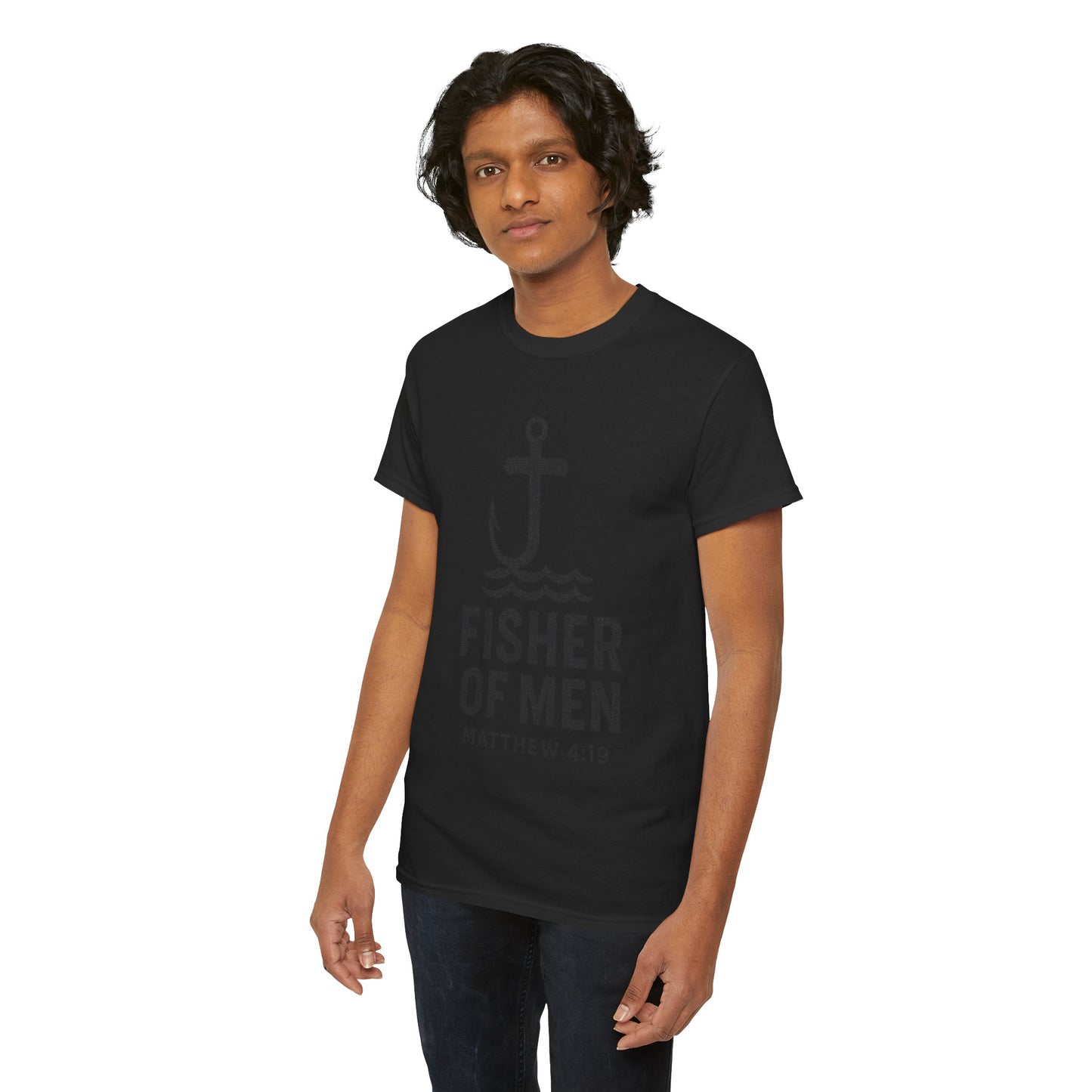 Fisher of Men Unisex Heavy Cotton Tee - Inspirational Gift, Casual Wear, Christian Faith Shirt, Lightweight Comfort, Everyday Style
