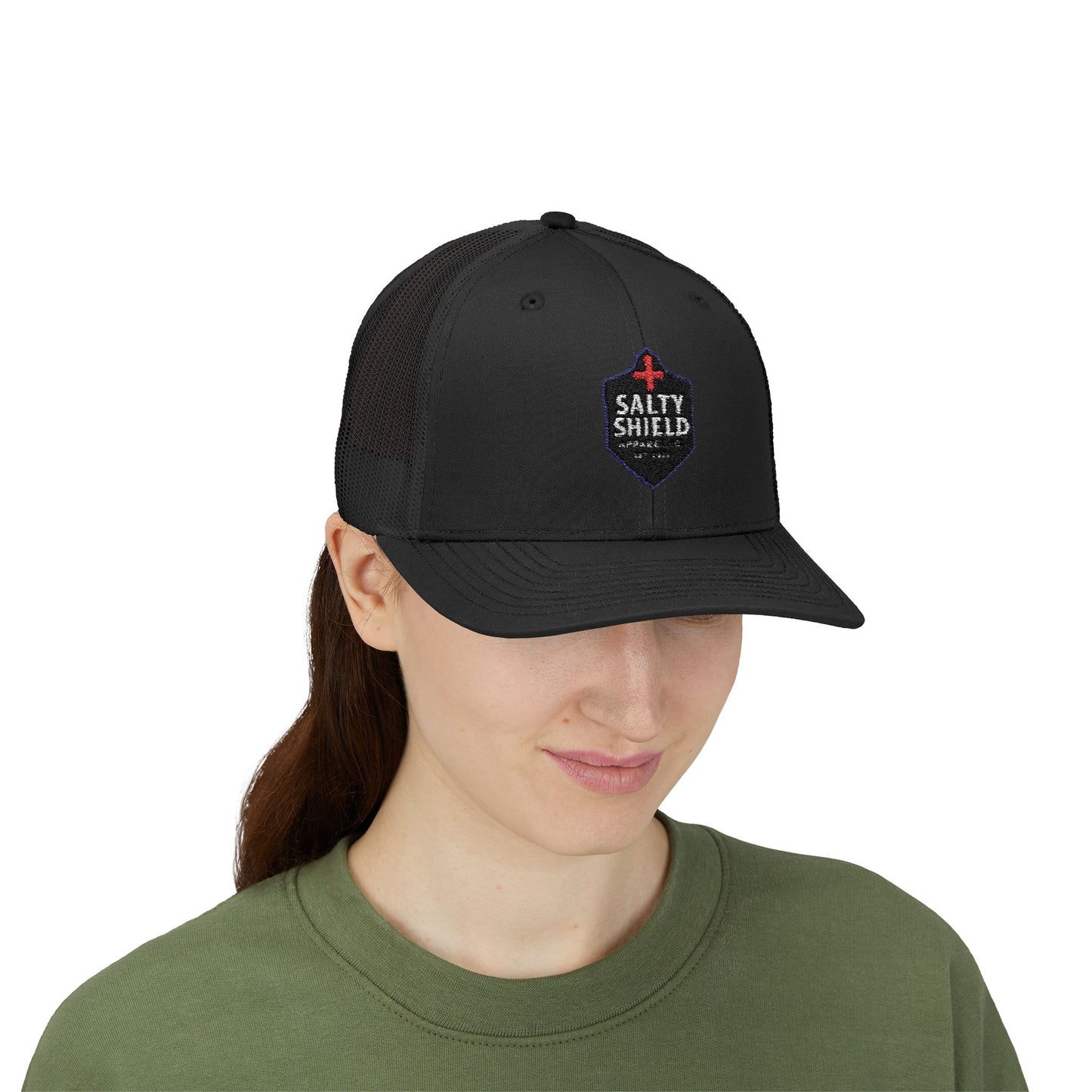 Salty Shield Snapback Trucker Cap - Stylish Headwear for Beach Lovers, Outdoor Adventures, Summer Fashion, Gifts for Him/Her