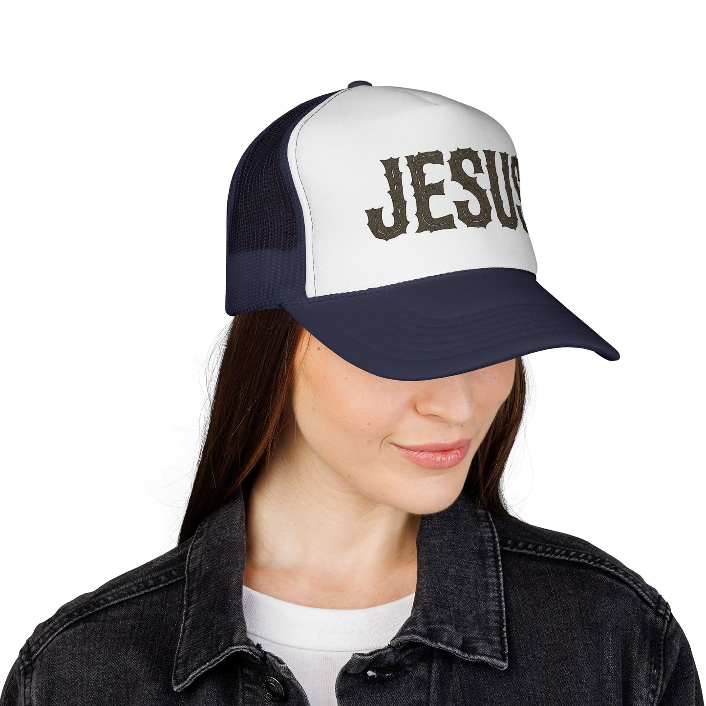 Faith-Inspired Trucker Cap, Religious Hat, Christian Gift, Jesus Baseball Cap, Stylish Faith Apparel, Perfect for Church Events