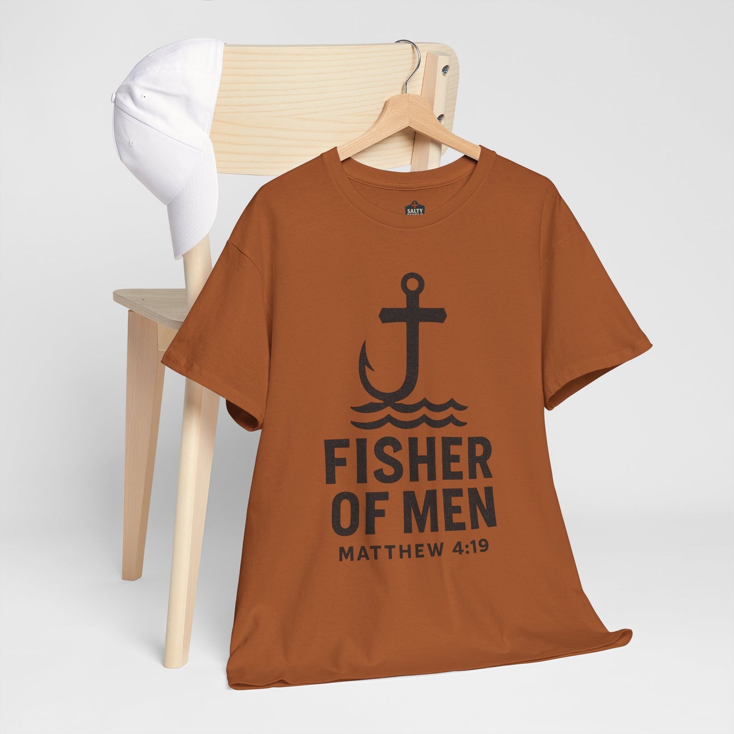 Fisher of Men Unisex Heavy Cotton Tee - Inspirational Gift, Casual Wear, Christian Faith Shirt, Lightweight Comfort, Everyday Style